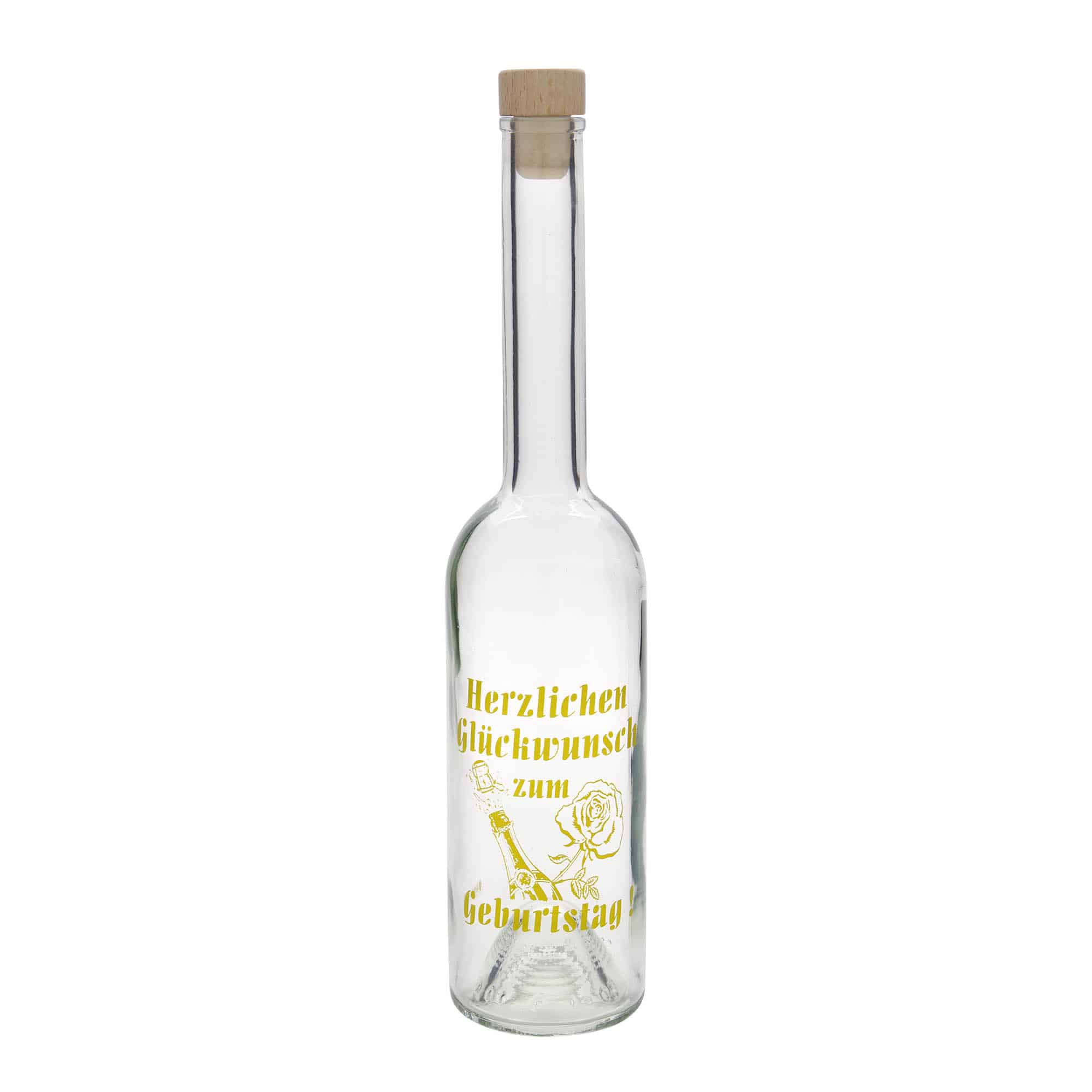 500 ml sklená fľaša „Opera“, motív: Narodeninová fľaša, hrdlo: korok