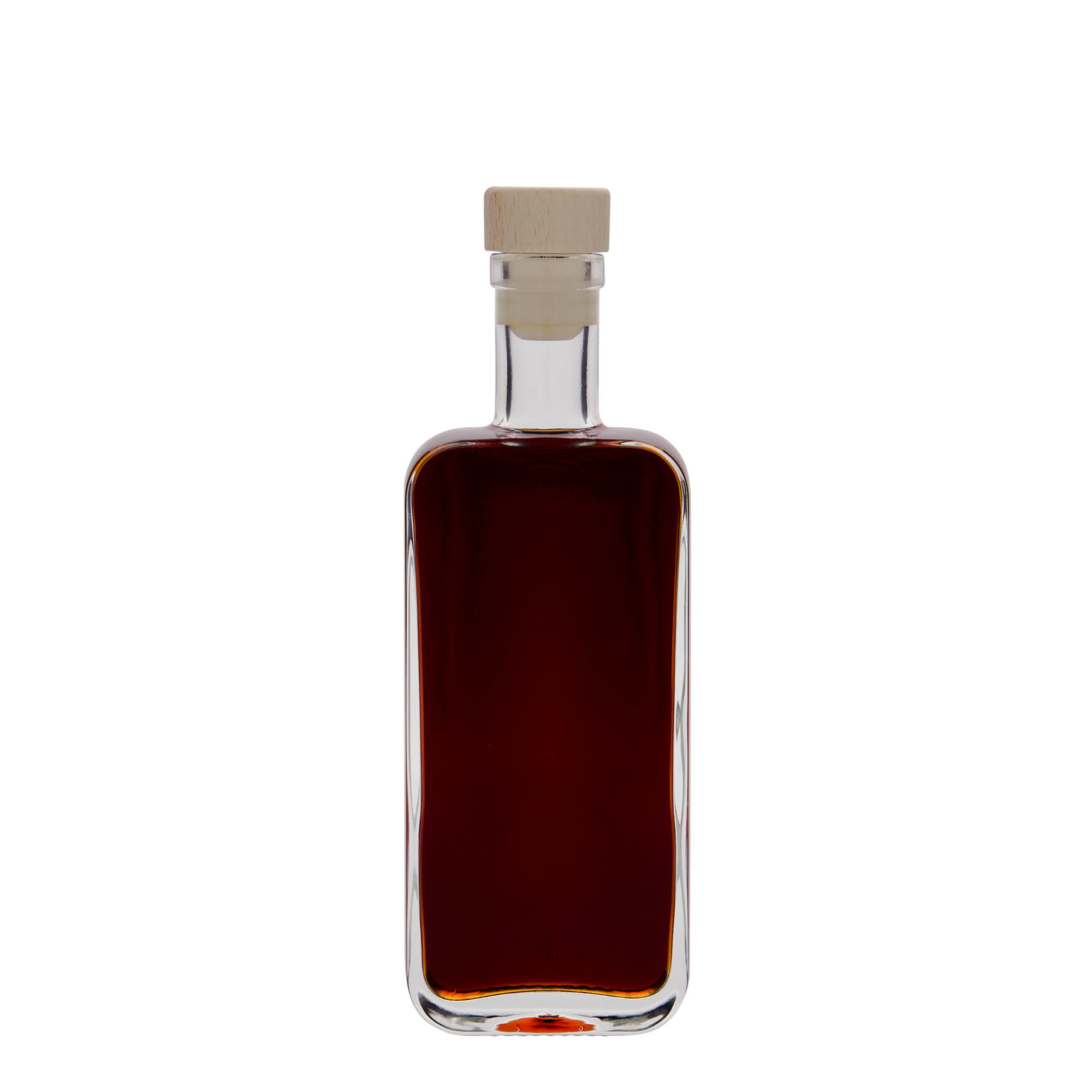 200 ml sklenená fľaša 'Nice', obdĺžniková, hrdlo: korok