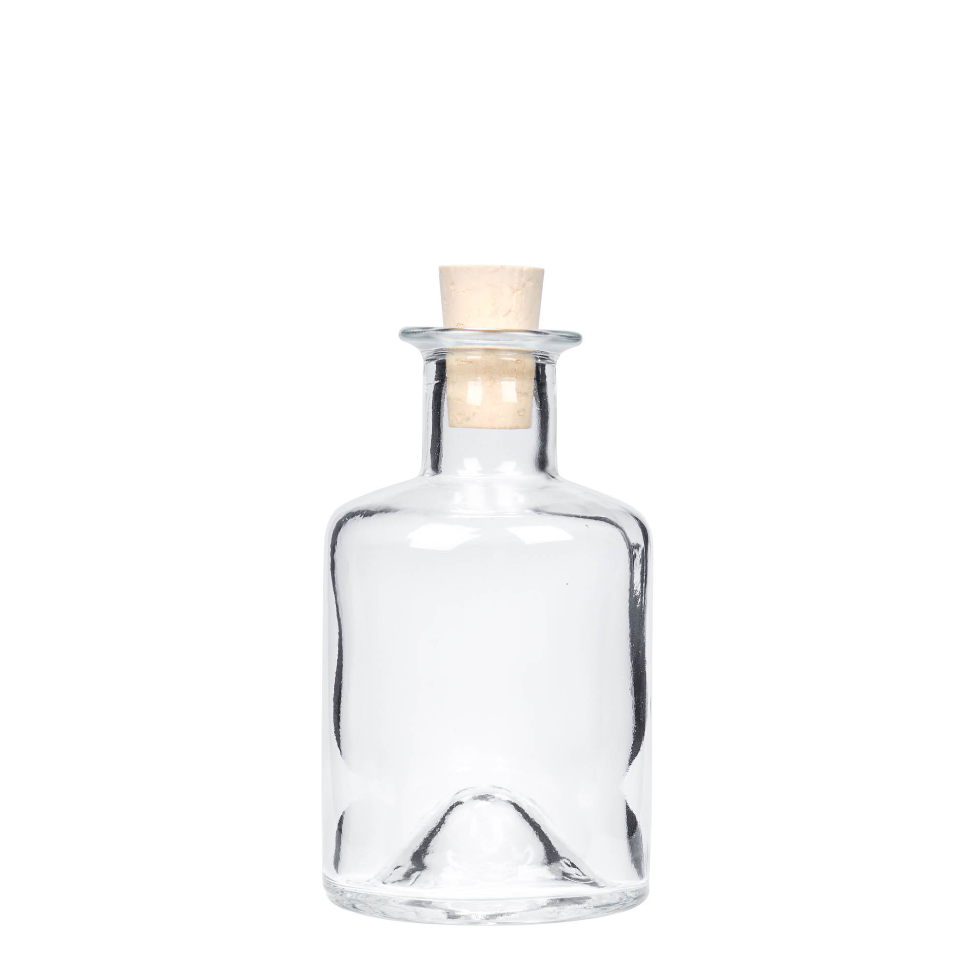 200 ml lekárenská sklenená fľaša, hrdlo: korkové