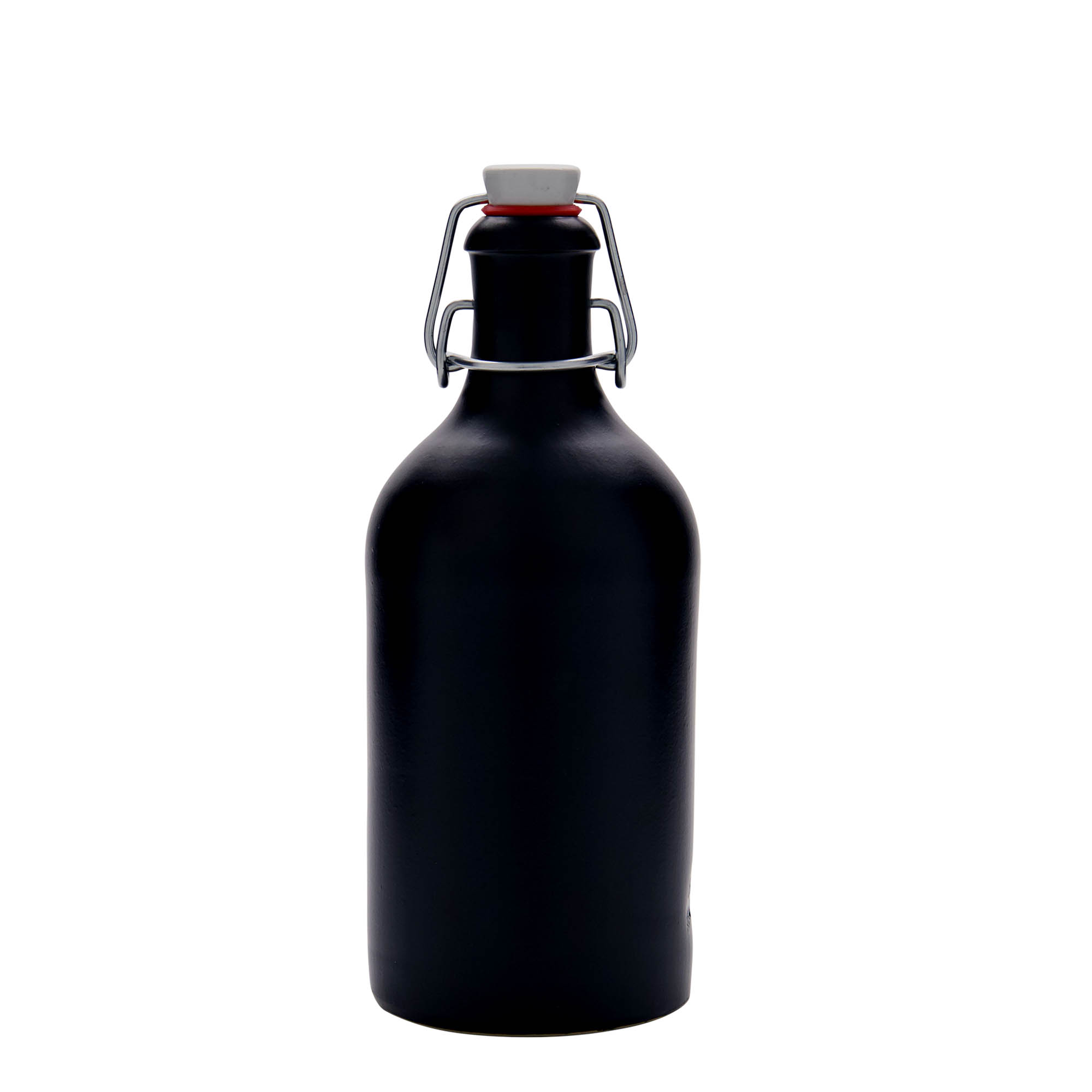 500 ml hlinený džbán, kamenina, čierny, hrdlo: uzáver na pánt