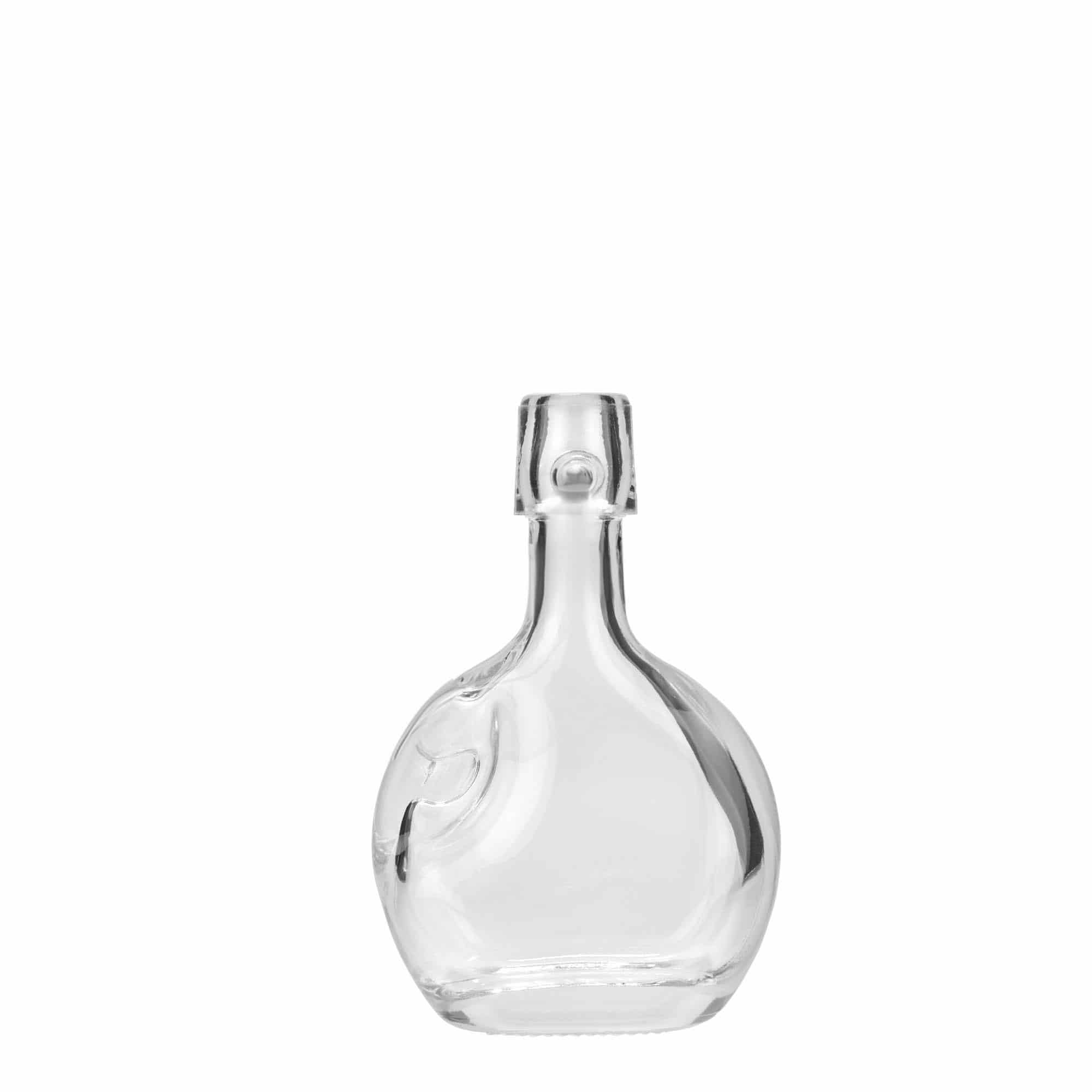40 ml sklená fľaša „Lukas“, oválna, hrdlo: strmeňový uzáver 40 ml sklená fľaša „Lukas“, oválna, hrdlo: strmeňový uzáver