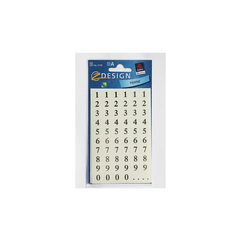 Zweckform nálepky 'Čísla 1-9', plast, zlaté