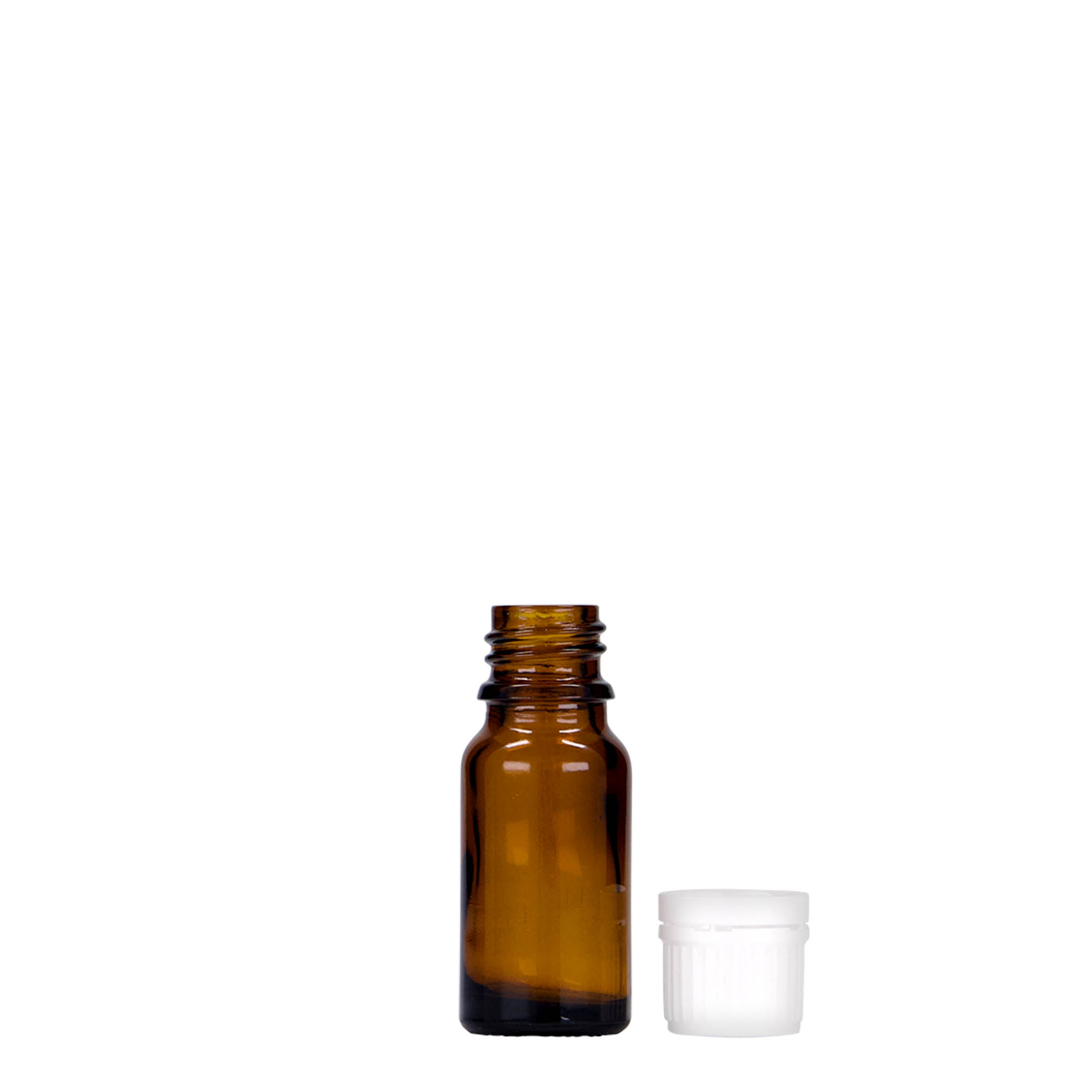 10 ml lekárska fľaša, sklo, hnedá, hrdlo: DIN 18 10 ml lekárska fľaša, sklo, hnedá, hrdlo: DIN 18