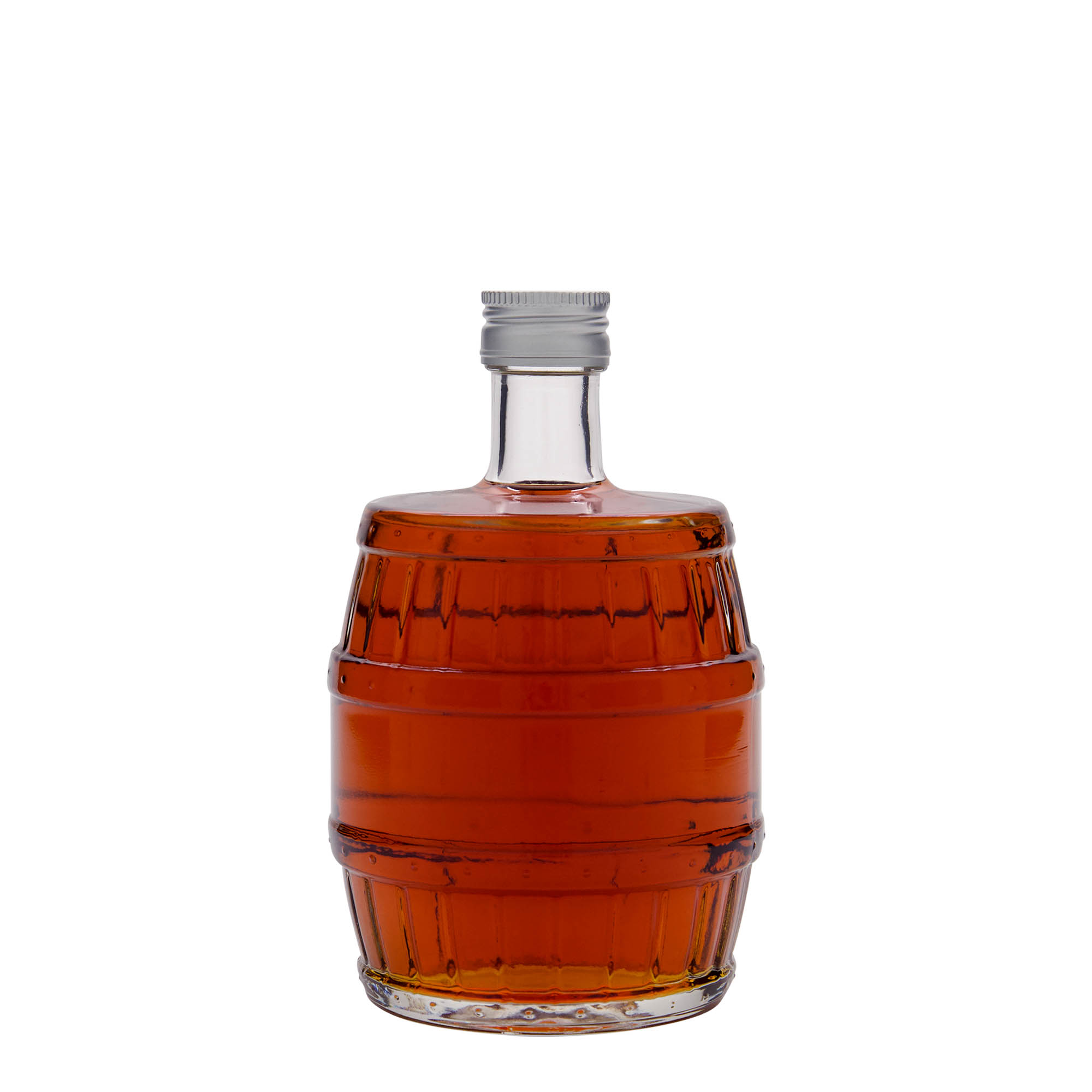 500 ml sklenená fľaša „sud“, hrdlo: PP 28