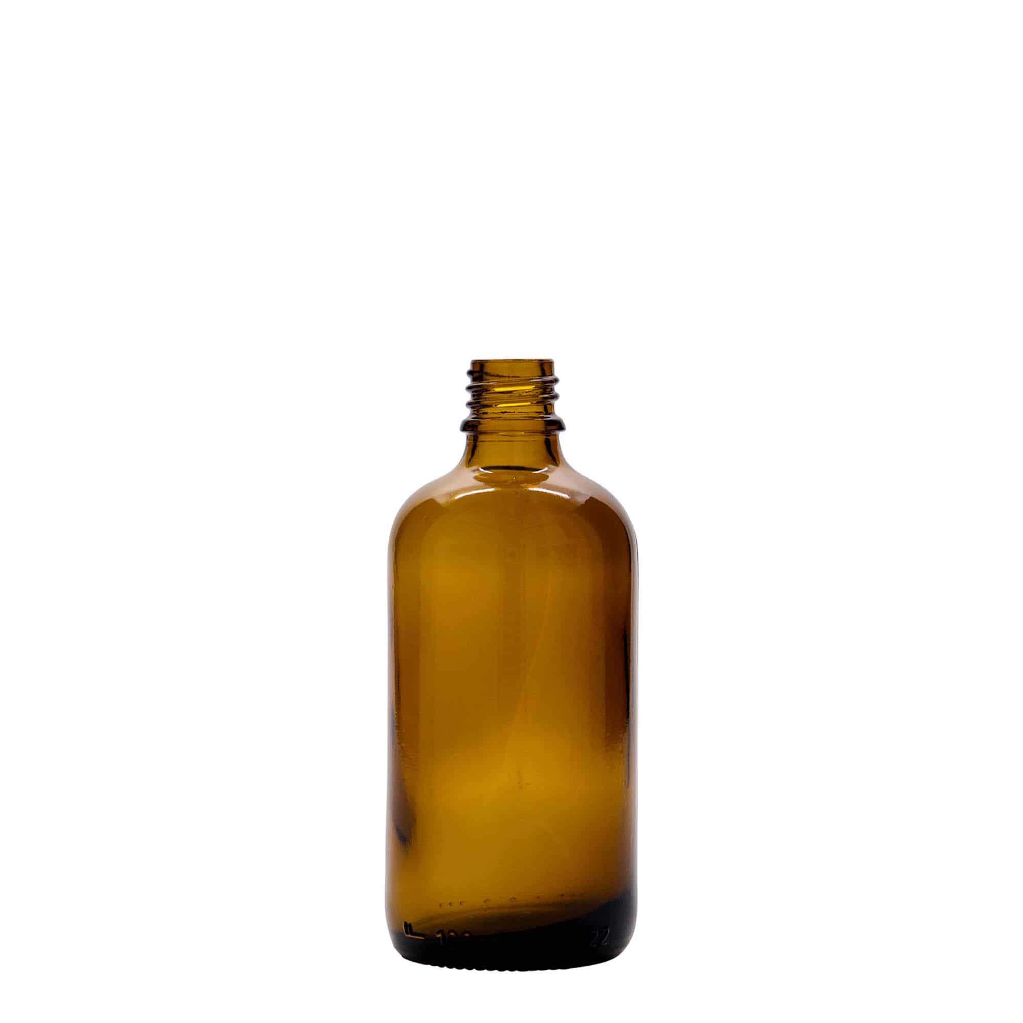 100 ml liekovka s pumpičkou, sklená, hnedá farba, hrdlo: DIN 18