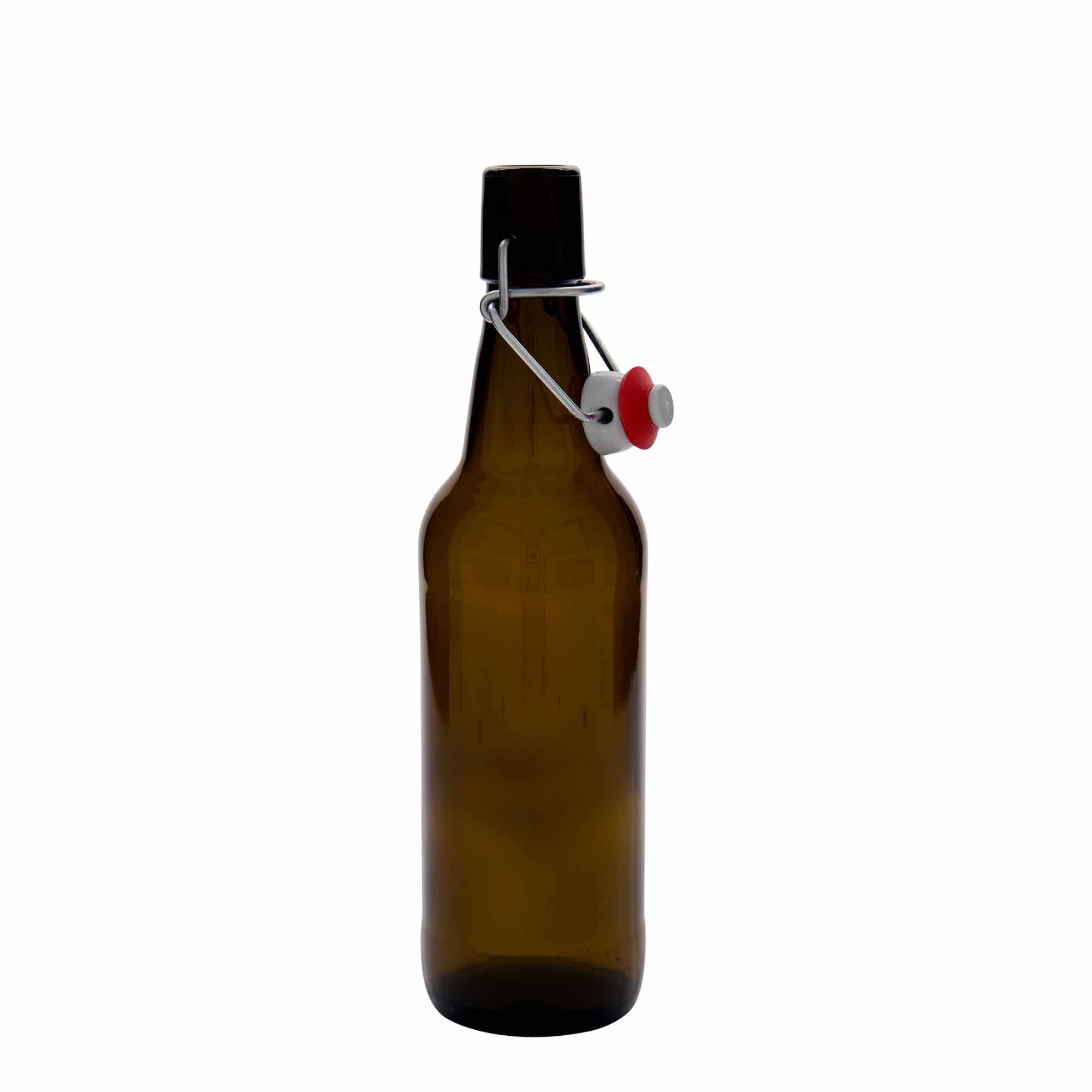 500 ml fľaša na pivo, sklená, hnedá farba, hrdlo: strmeňový uzáver