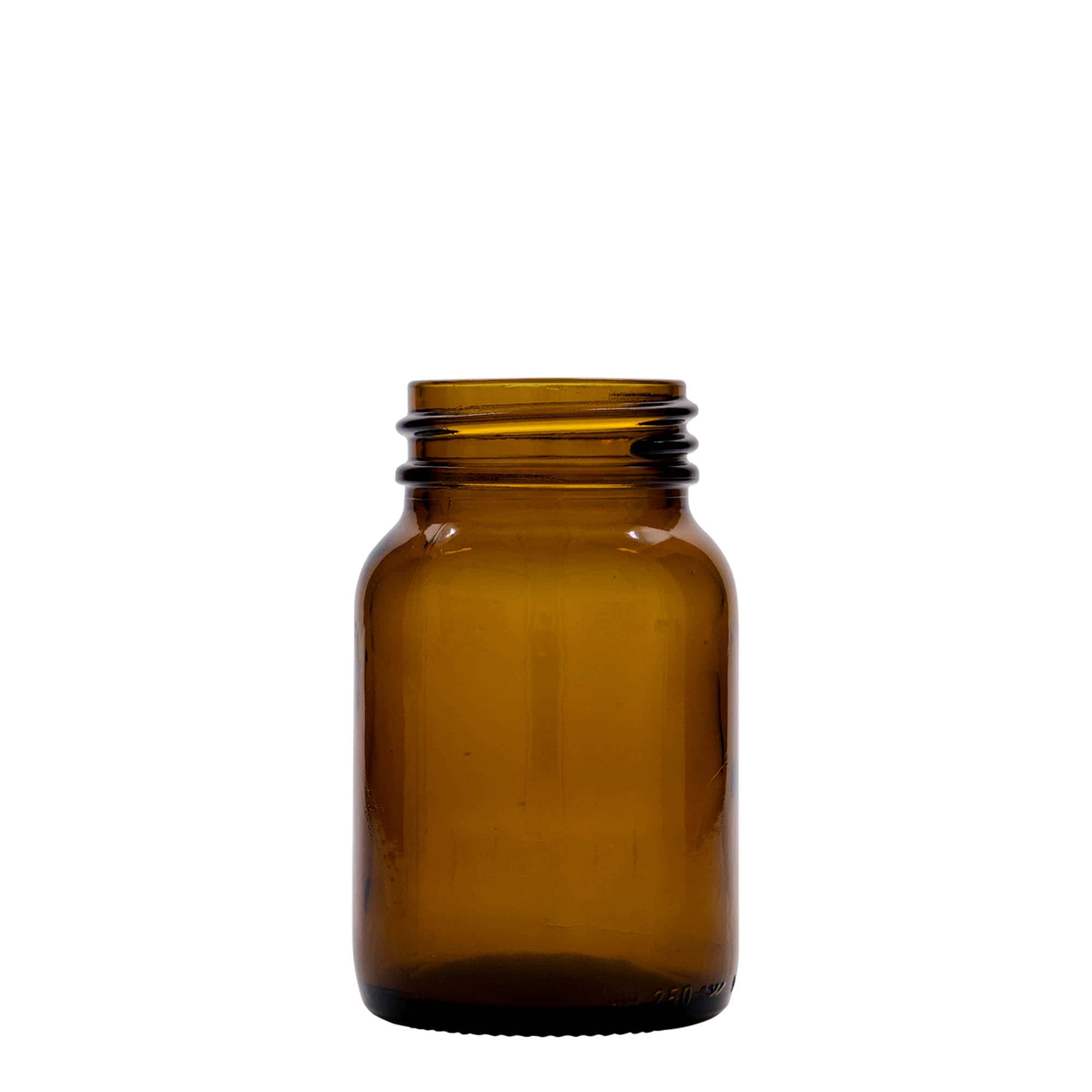 250 ml širokouhlové sklo, hnedé, hrdlo: DIN 55