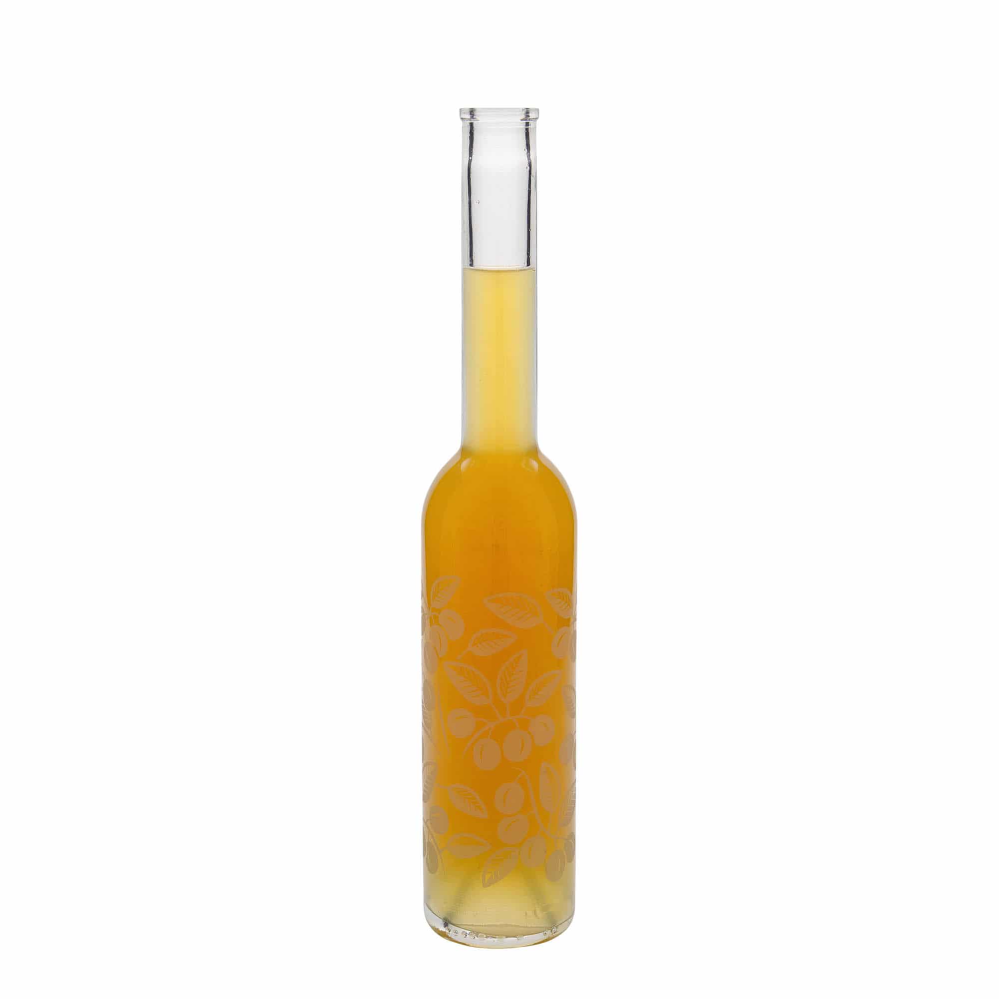 350 ml sklenená fľaša 'Opera', motív: mirabelky, hrdlo: korok