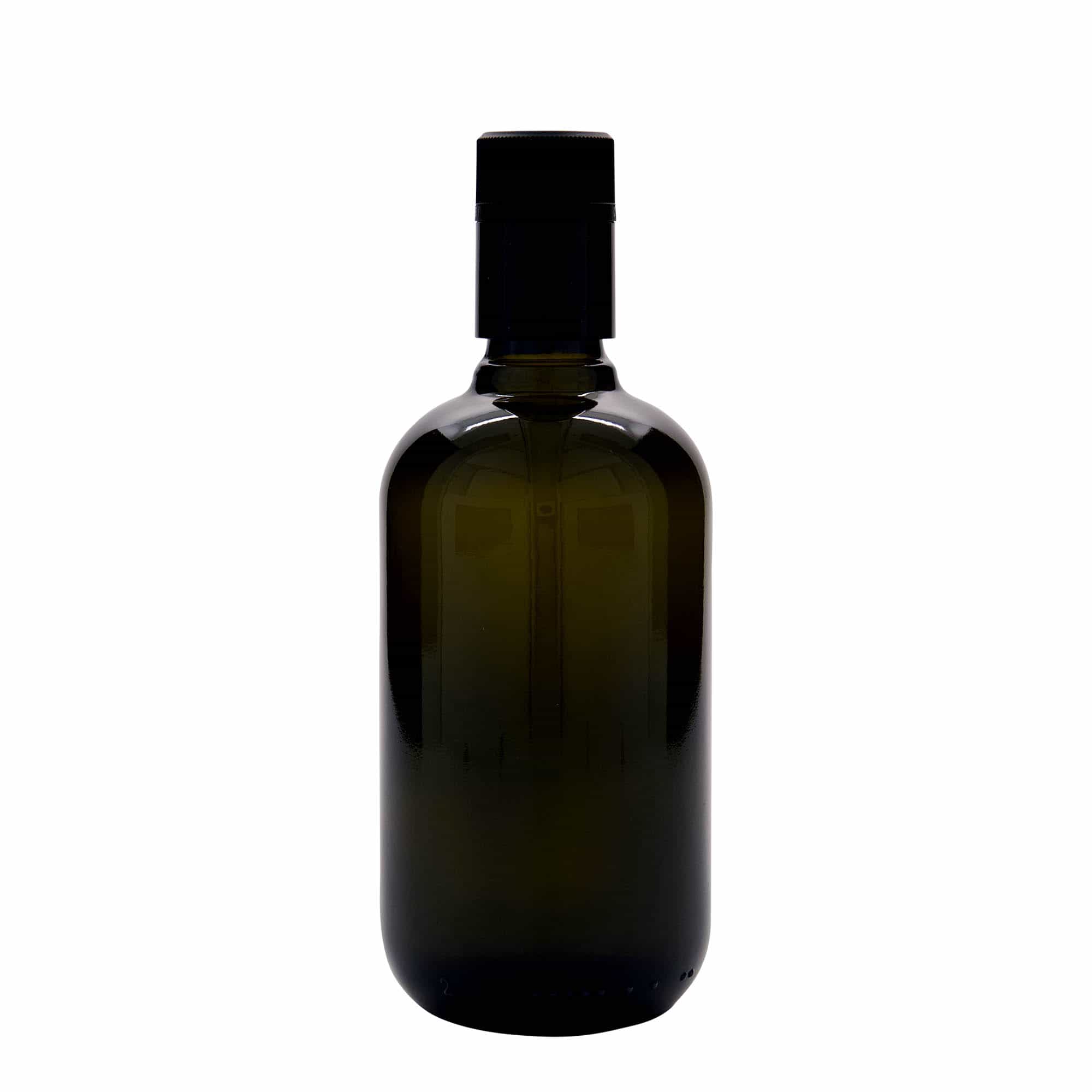 500 ml fľaša na ocot/olej „Biolio“, sklená antická zelená farba, hrdlo: DOP