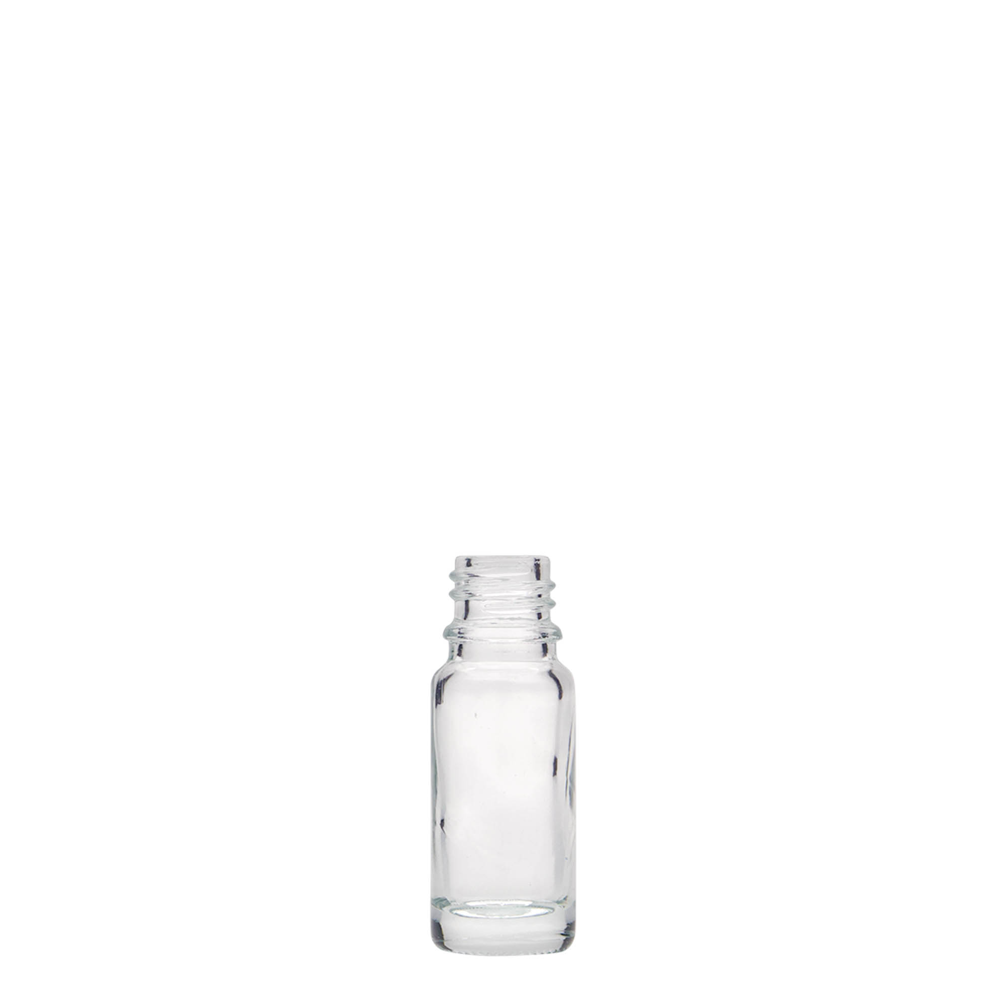 10 ml lekárska fľaša, sklo, hrdlo: DIN 18