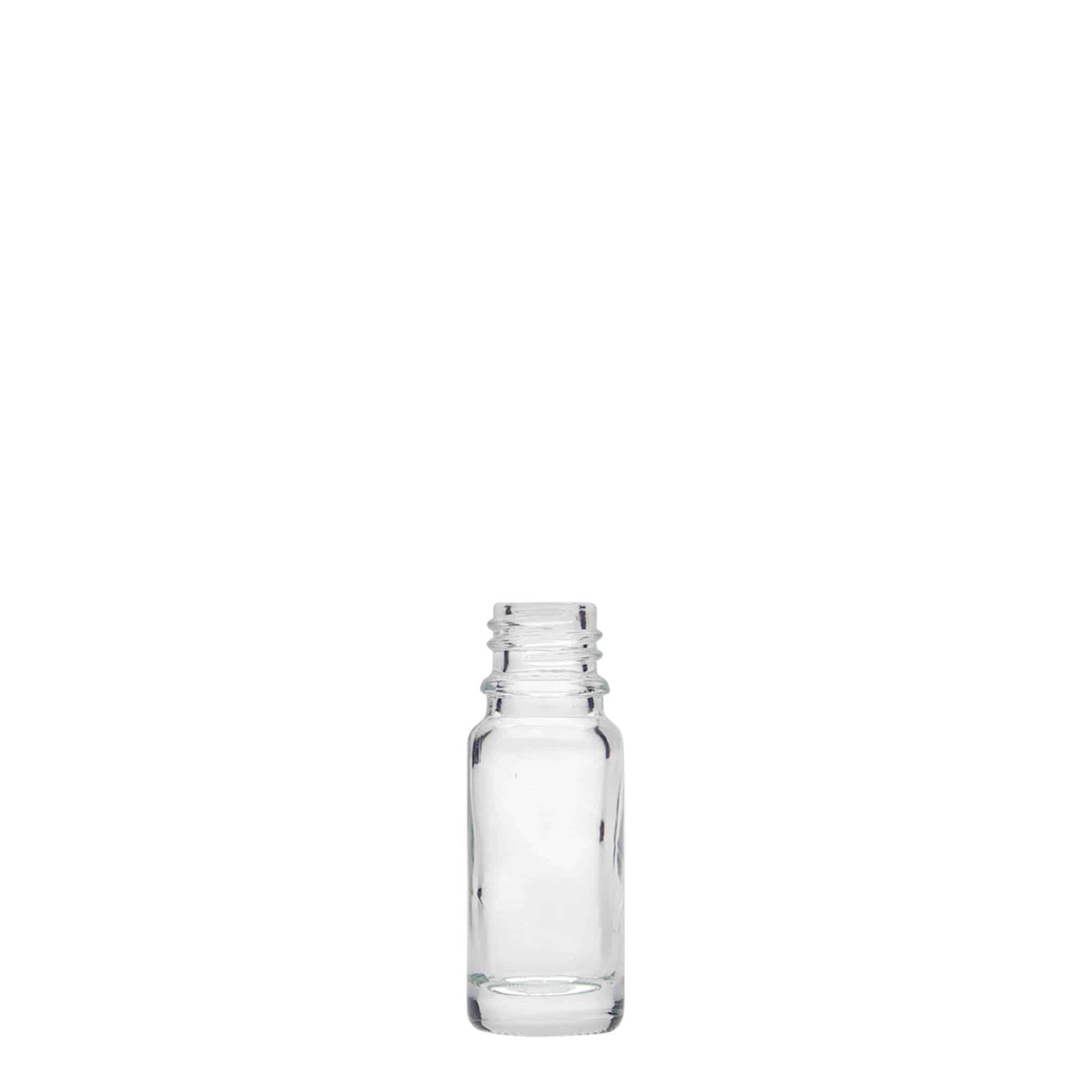 10 ml lekárska fľaša, sklo, hrdlo: DIN 18