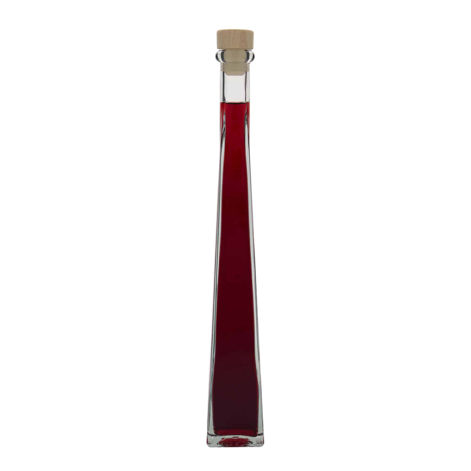 200 ml sklená fľaša „Dama Quadrato“, štvorcová, hrdlo: korok