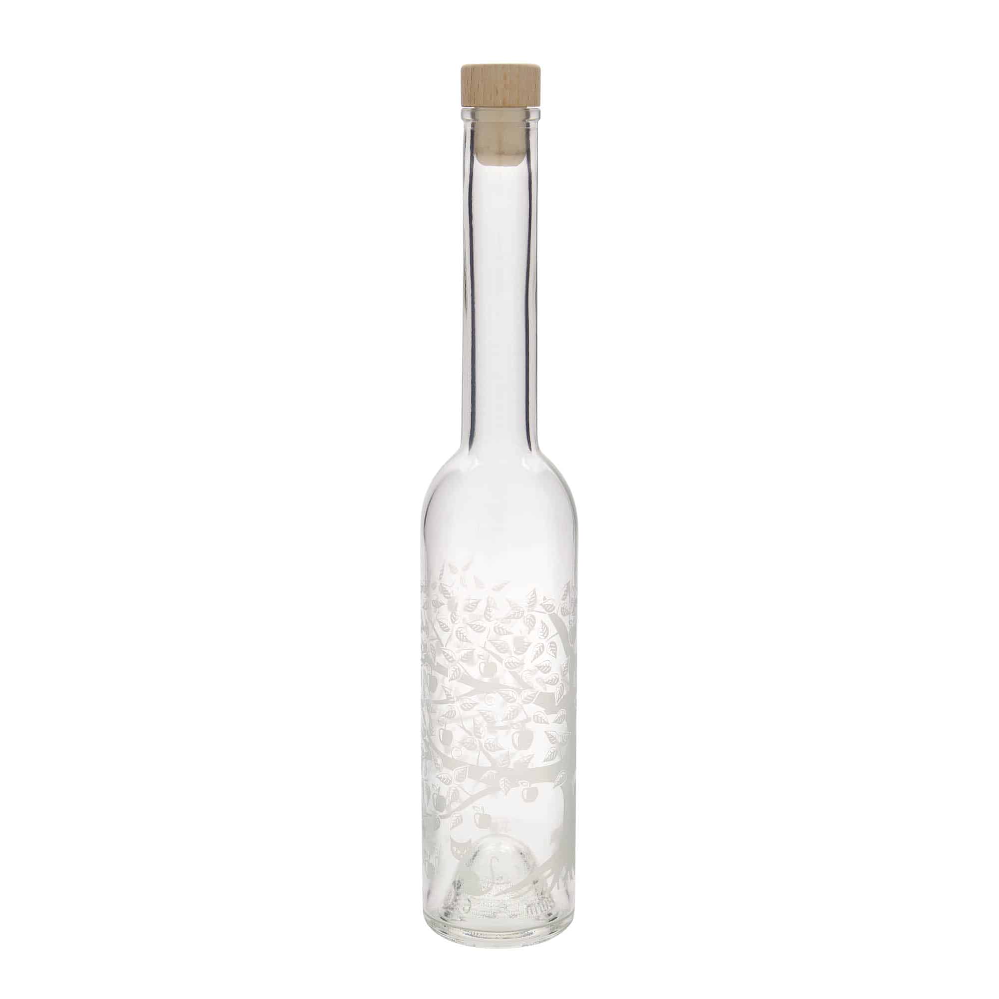 350 ml sklená fľaša „Opera“, motív: jabloň, hrdlo: korok