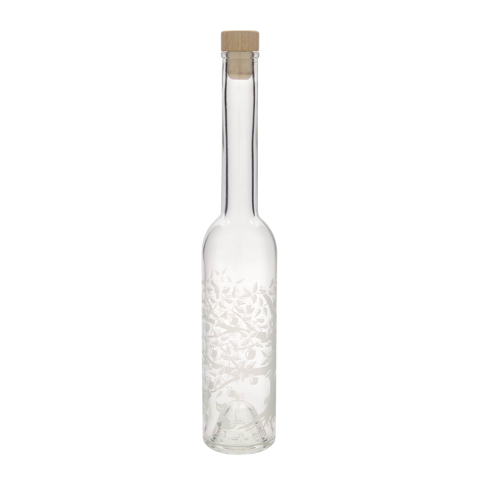 350 ml sklenená fľaša 'Opera', motív: jabloň, hrdlo: korok