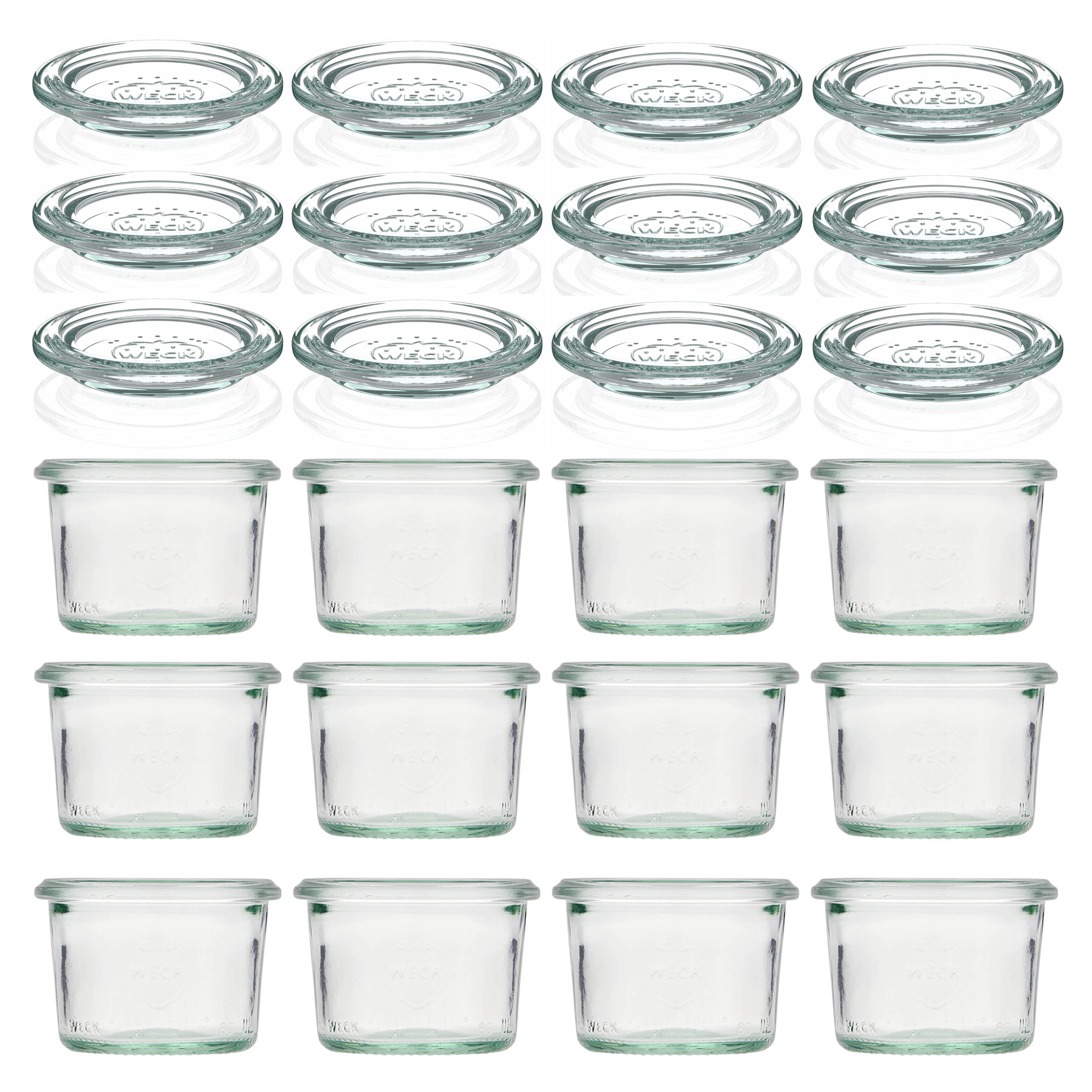 12x 80 ml WECK-pohár typu Sturz so skleneným viečkom RR 60