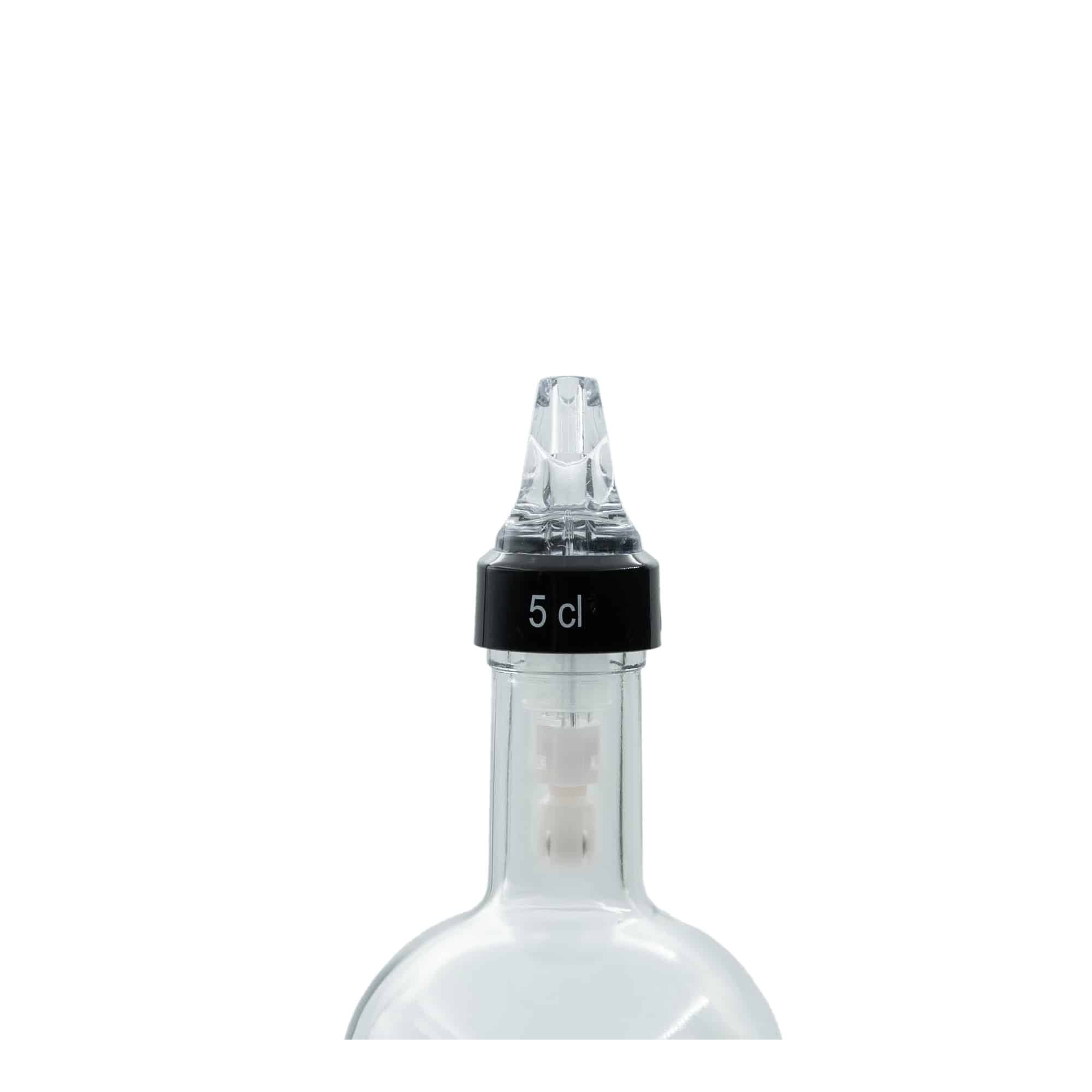 Dávkovací zobáčik „Auto Pour“ 5 cl, PE plast, číre sklo