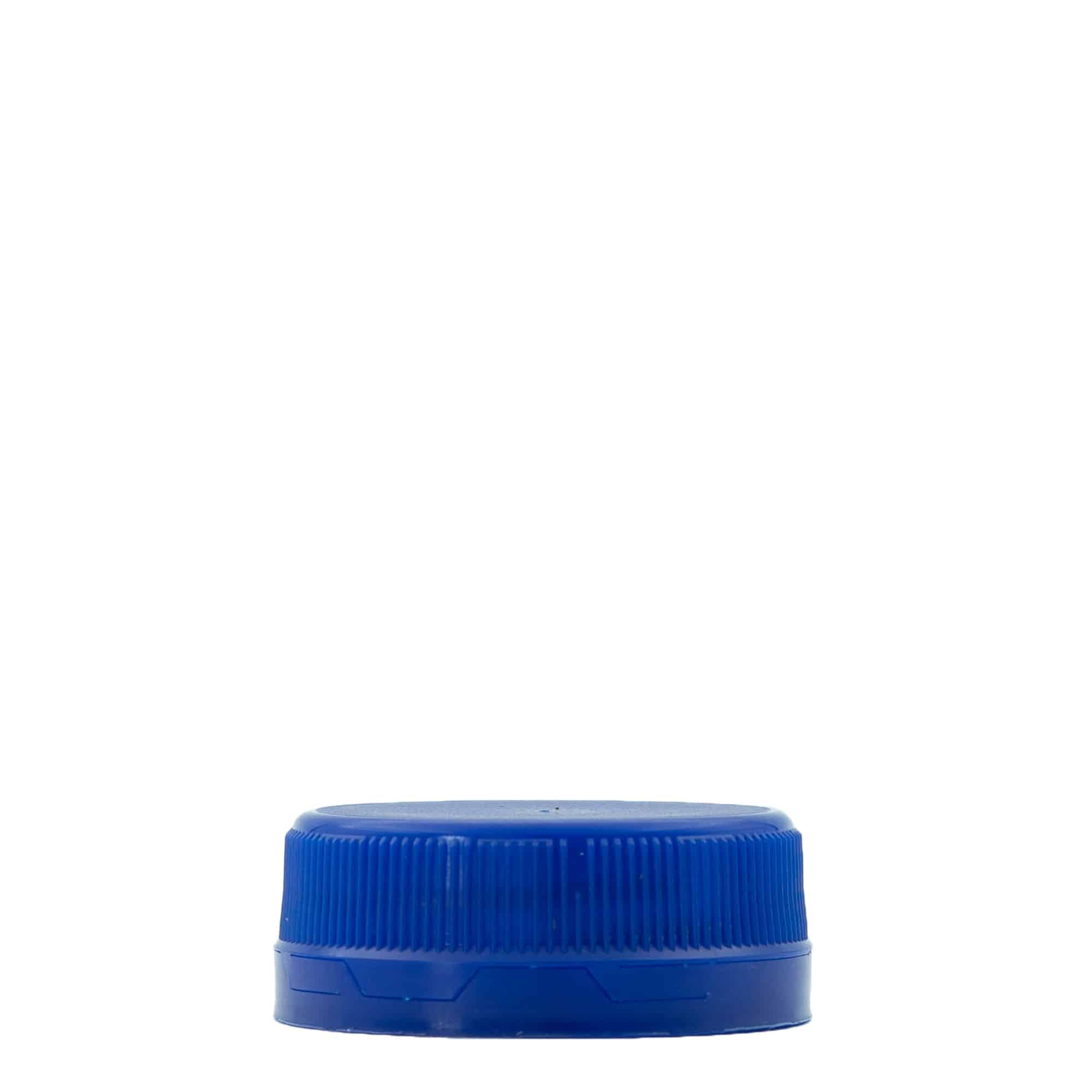 Skrutkovací uzáver dvojitý závit, PE plast, modrá farba, pre hrdlo: PET 38 mm