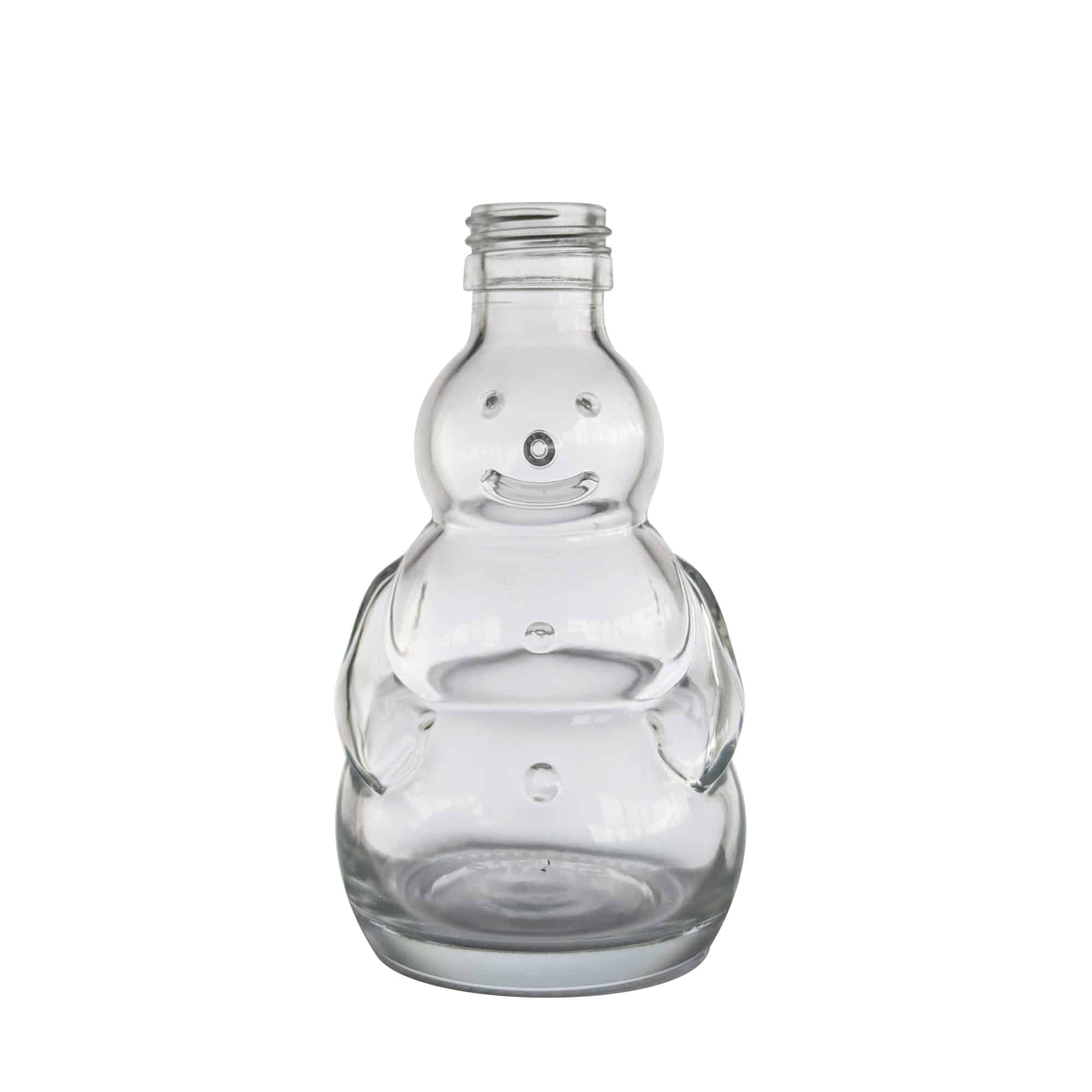 200 ml sklenená fľaša 'Snehuliak', hrdlo: PP 28