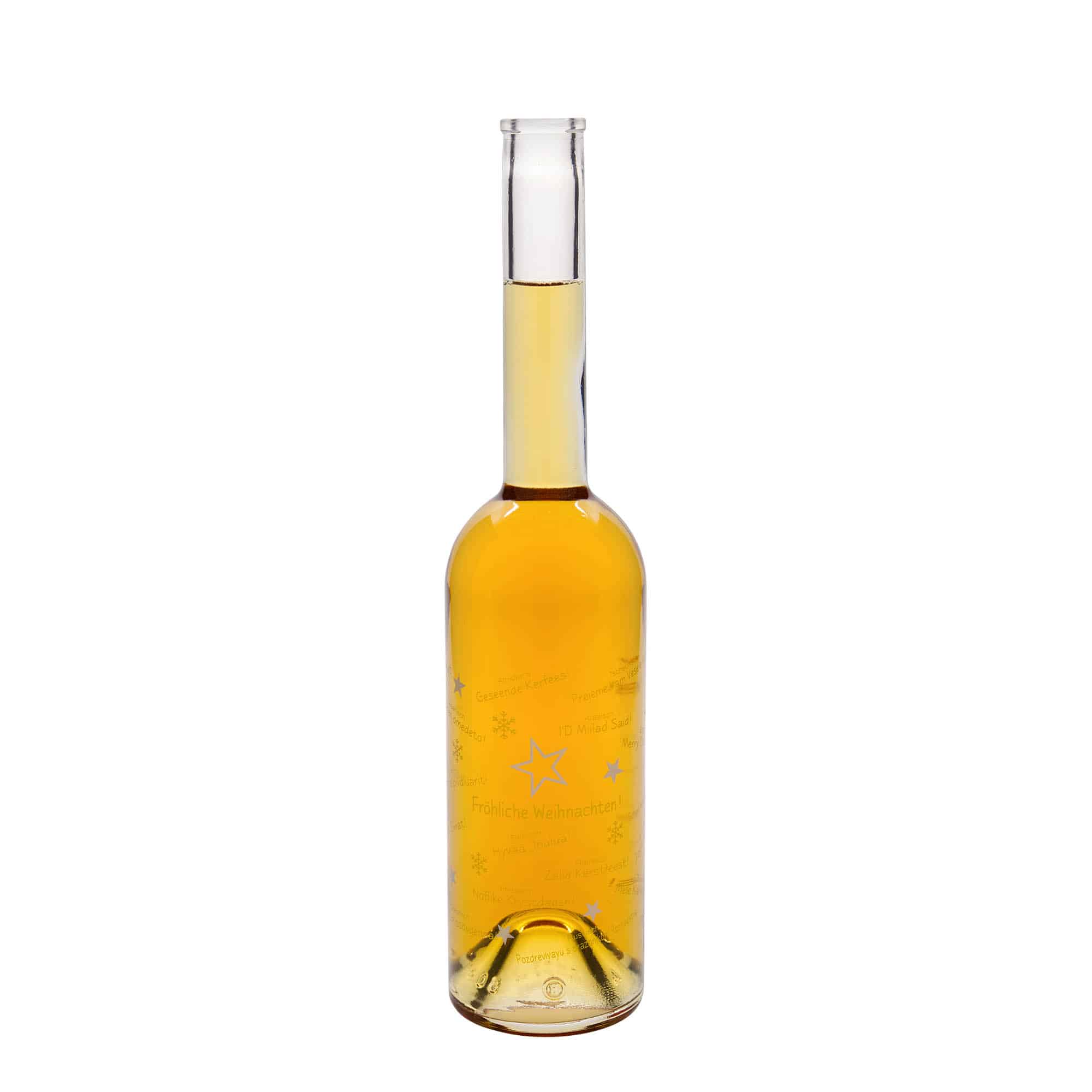 500 ml sklená fľaša „Opera“, motív: Vianoce vo svete, hrdlo: korok