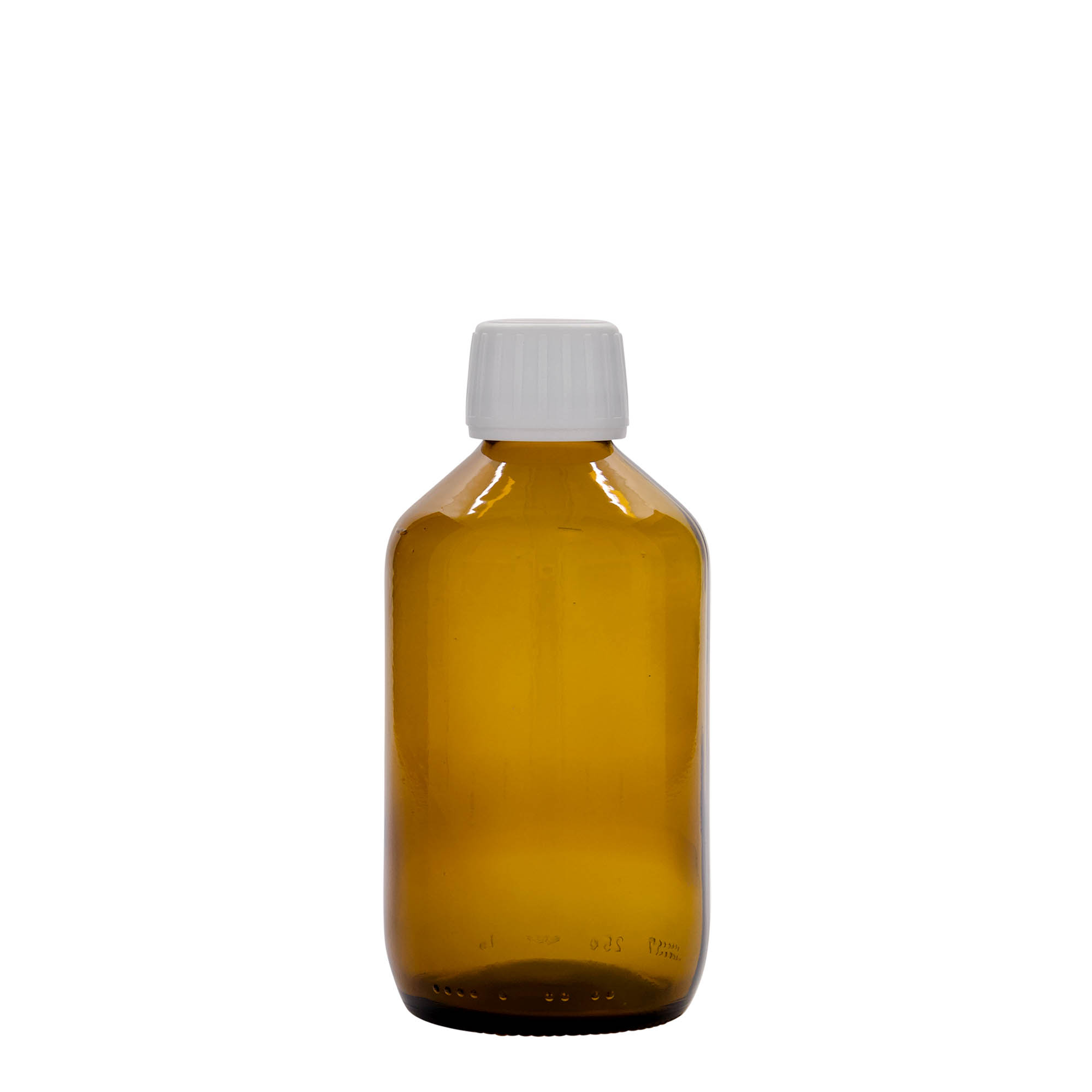 250 ml lekárska fľaša, hnedá, sklo, hrdlo: PP 28