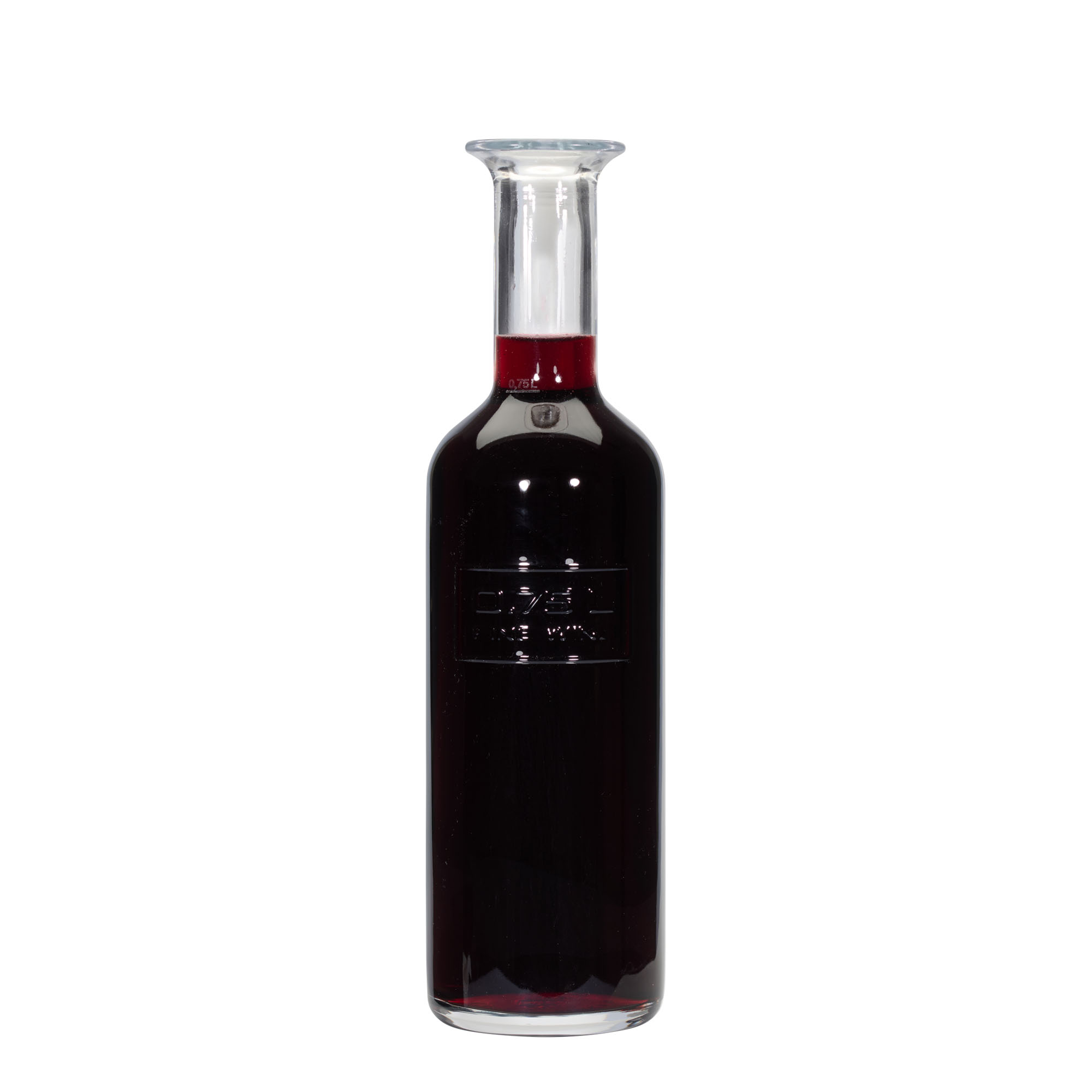 750 ml sklenená fľaša 'Optima Fine Wine', hrdlo: korok