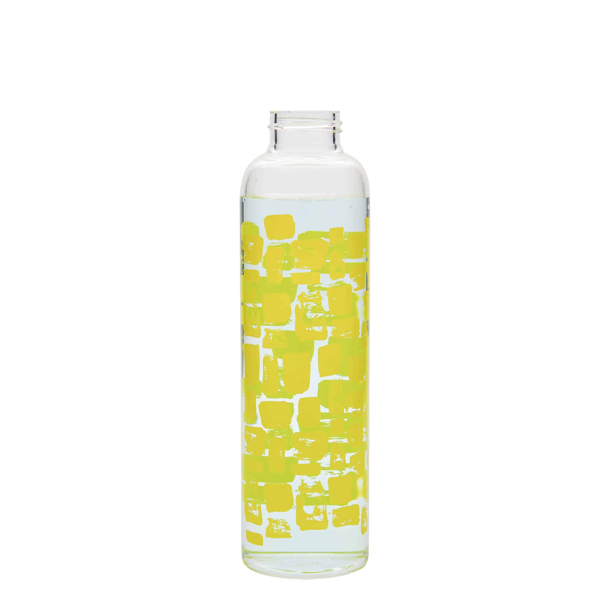 500 ml fľaša „Perseus“, motív: žlté obdĺžniky, hrdlo: skrutkovací uzáver