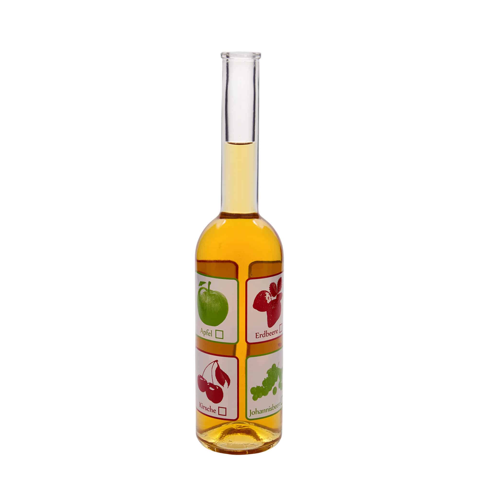 500 ml sklená fľaša „Opera“, motív: ovocie, hrdlo: korok