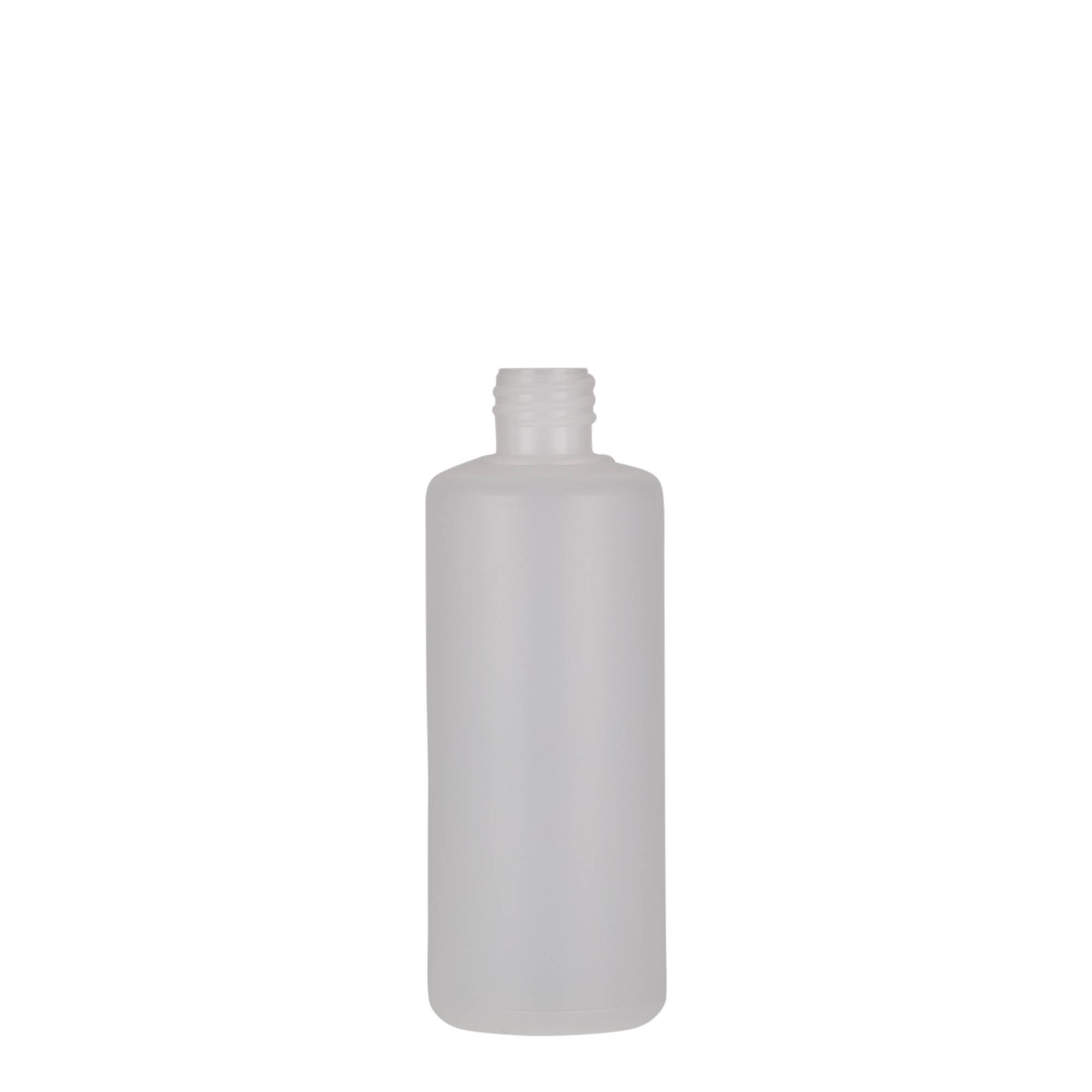 100 ml okrúhla fľaša, PE-plast, prírodná, hrdlo: skrutkovací uzáver 100 ml okrúhla fľaša, PE-plast, prírodná, hrdlo: skrutkovací uzáver