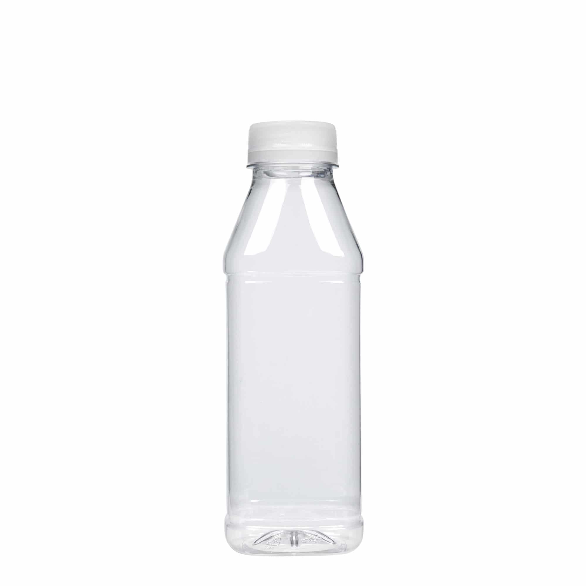 500 ml PET fľaša 'Milk and Juice Carré', štvorcová, plastová, hrdlo: 38 mm