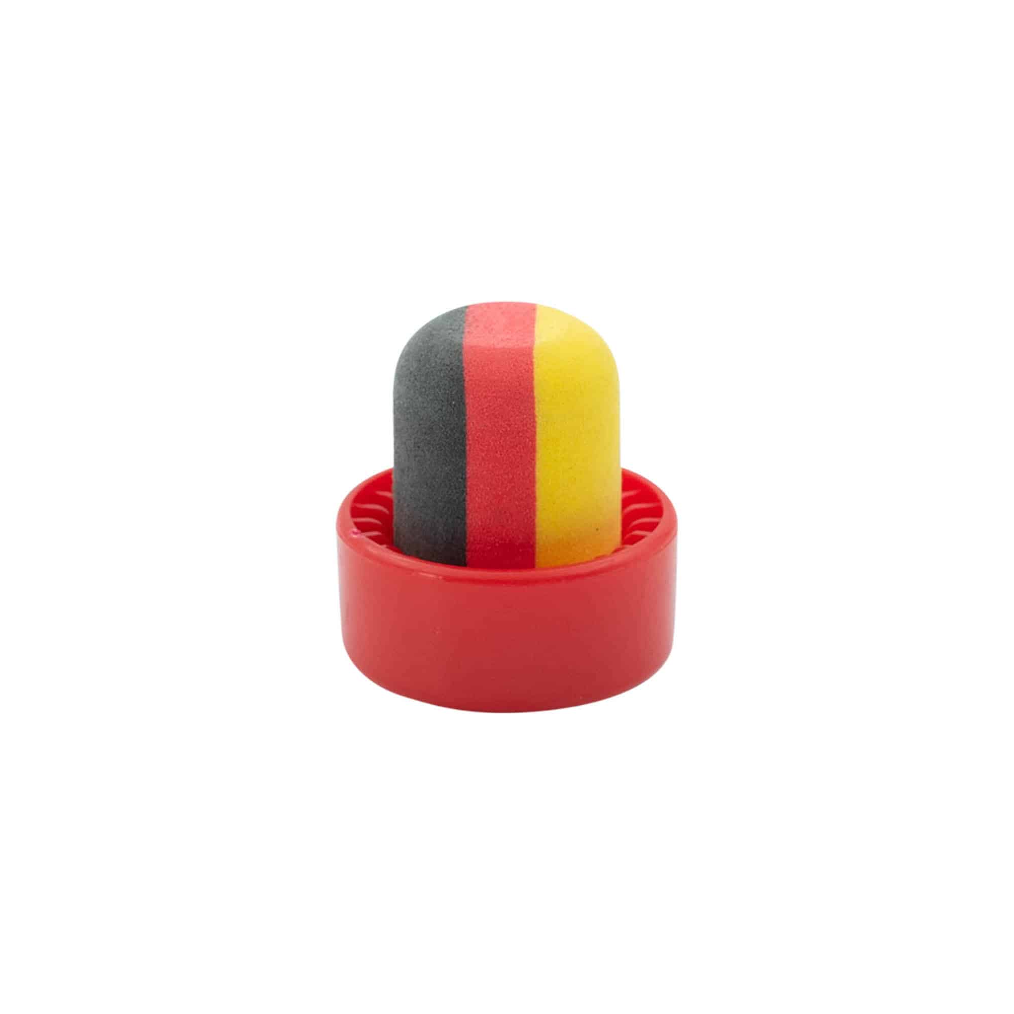 Zátky s hmatníkom 19 mm „Nemecko“, plast, viacfarebné, pre hrdlo: korok