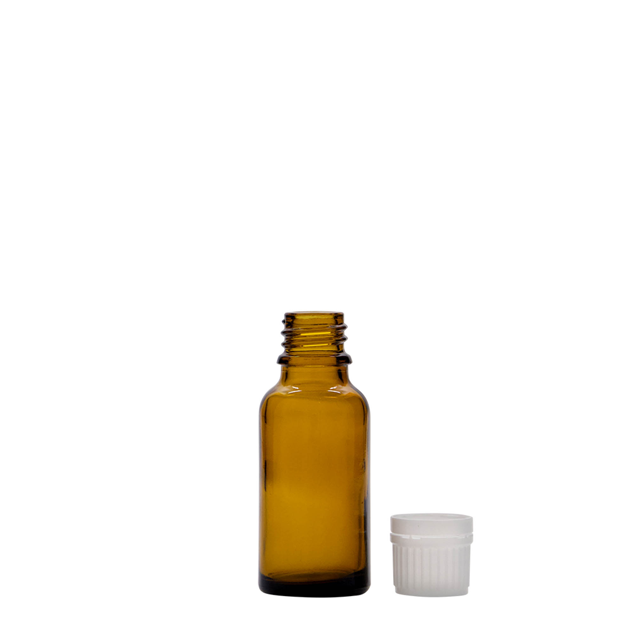 20 ml lekárska fľaša, hnedé sklo, hrdlo: DIN 18 20 ml lekárska fľaša, hnedé sklo, hrdlo: DIN 18