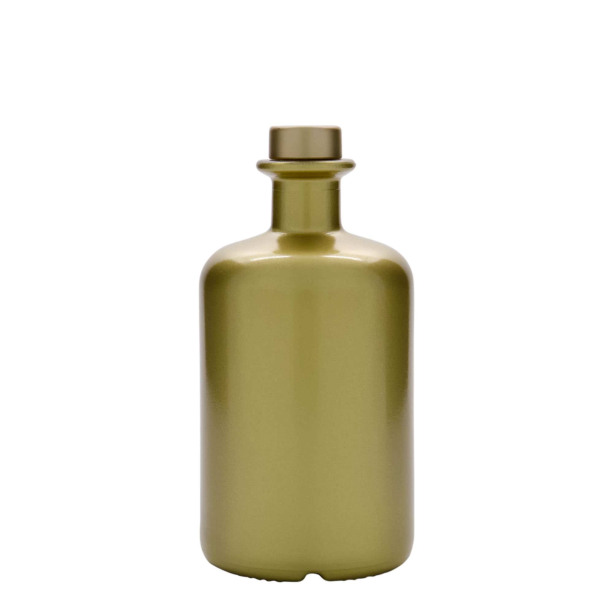 500 ml sklená fľaša lekárnická, zlatá farba, hrdlo: korok