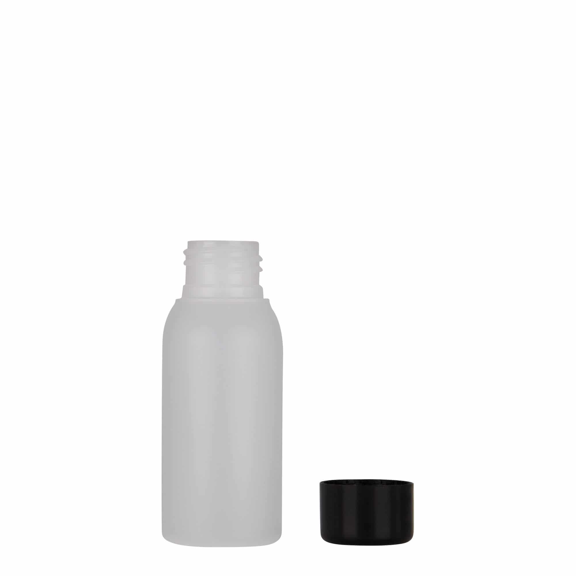 50 ml plastová fľaša „Tuffy“, HDPE, prírodná farba, hrdlo: GPI 24/410