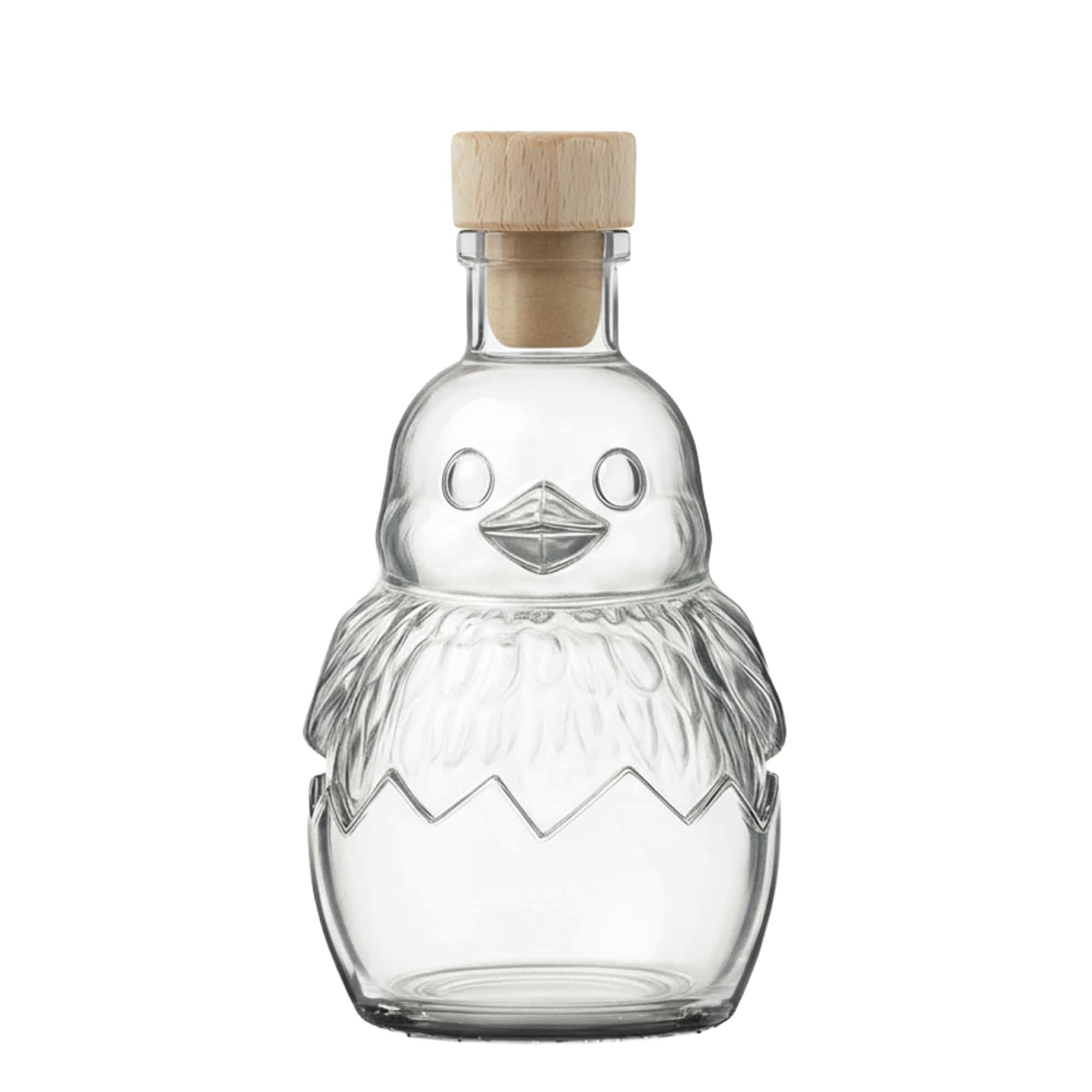 200 ml sklenená fľaša 'Kuriatko', hrdlo: korkové