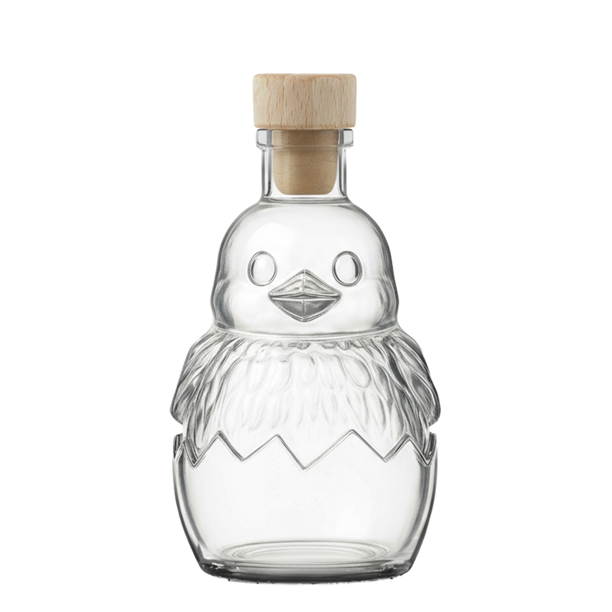 200 ml sklenená fľaša 'Kuriatko', hrdlo: korkové 200 ml sklenená fľaša 'Kuriatko', hrdlo: korkové