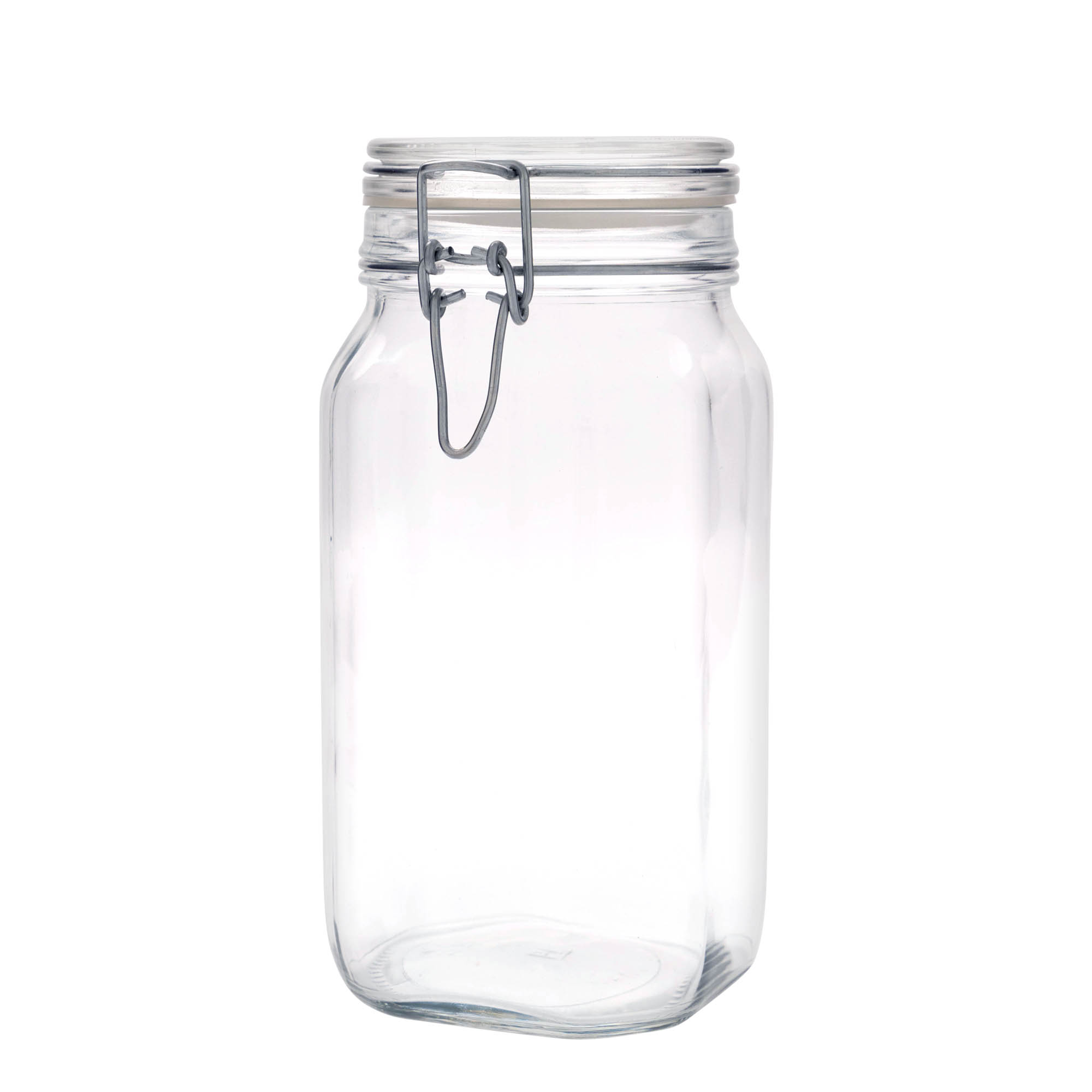 1 500 ml sklenená nádoba so záverom na drôt, štvorcová, hrdlo: záver na drôt 1 500 ml sklenená nádoba so záverom na drôt, štvorcová, hrdlo: záver na drôt