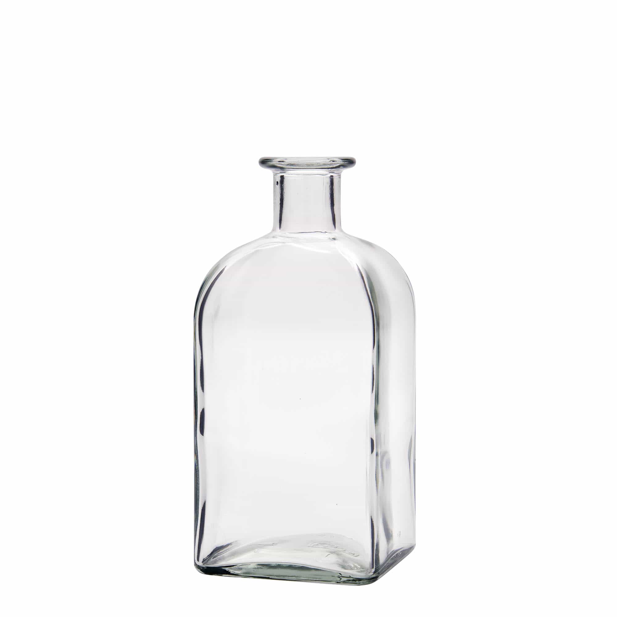 500 ml sklenená fľaša Apotheker Carré, štvorcová, hrdlo: korkové