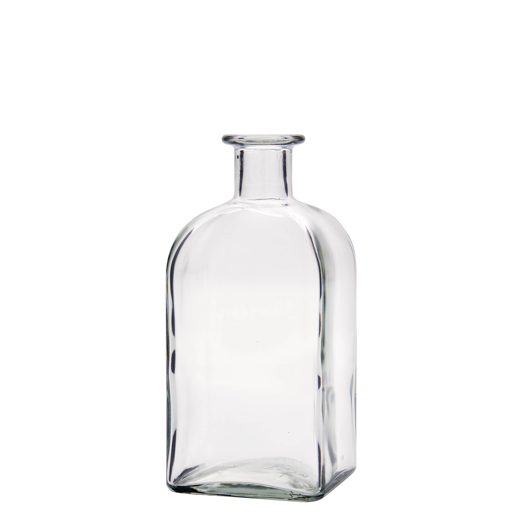 500 ml sklenená fľaša Apotheker Carré, štvorcová, hrdlo: korkové