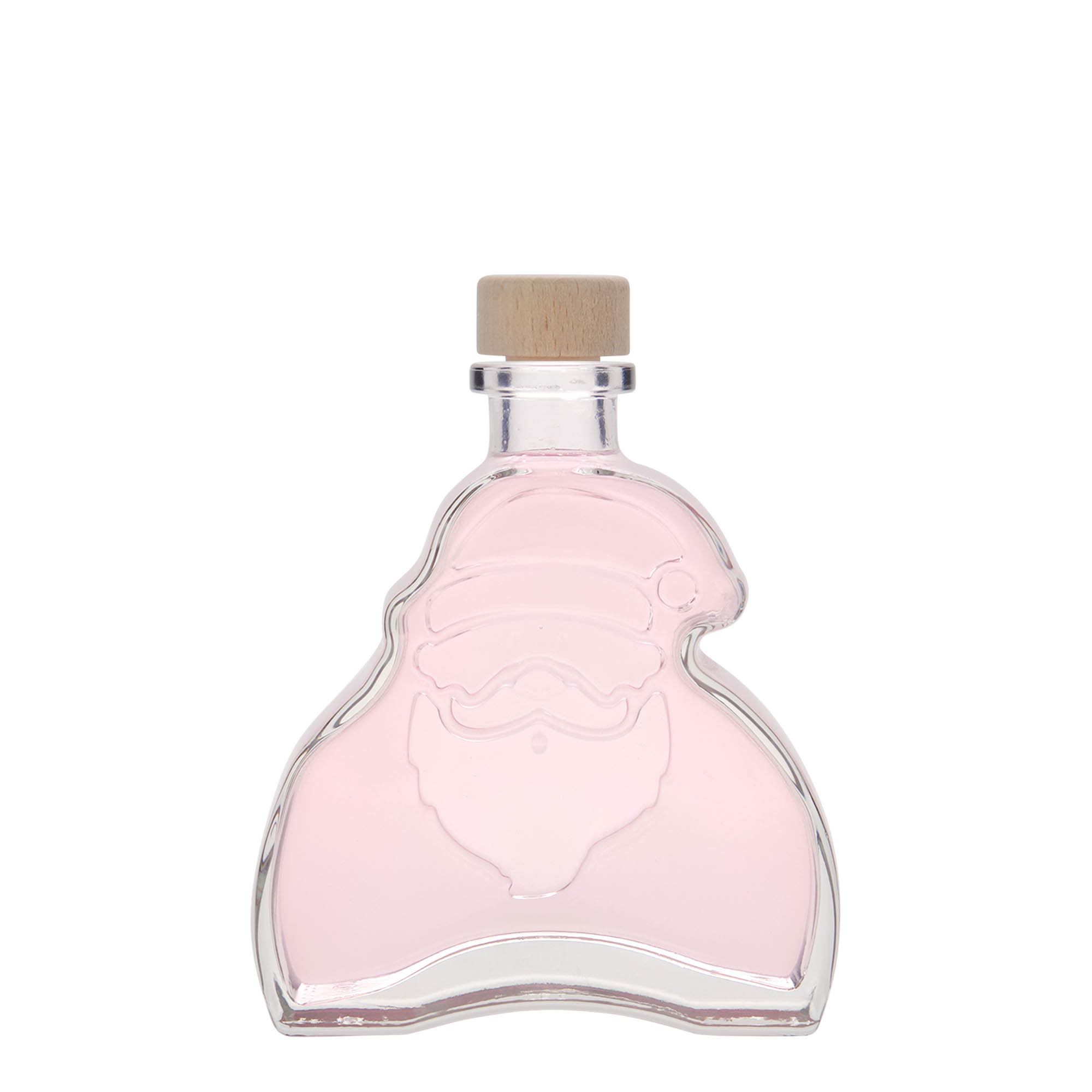 200 ml sklenená fľaša 'Santa Claus', hrdlo: korok 200 ml sklenená fľaša 'Santa Claus', hrdlo: korok