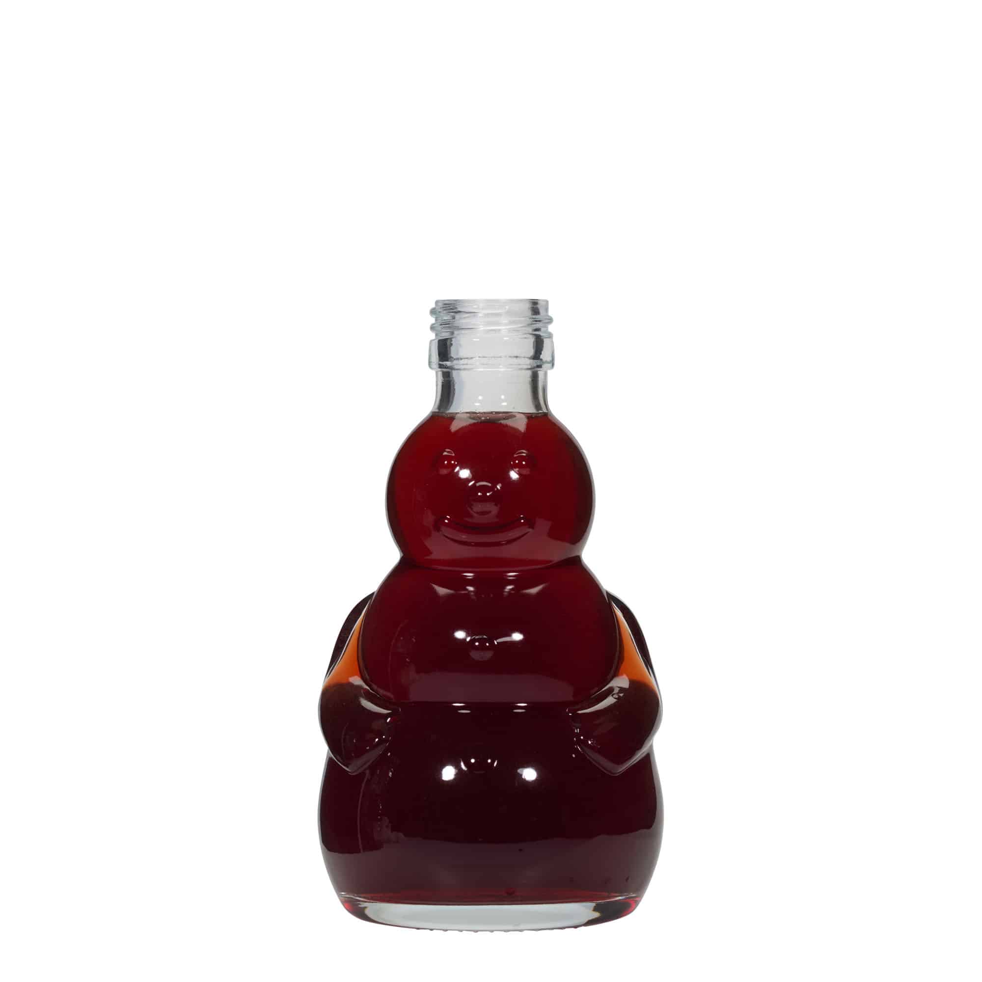 200 ml sklenená fľaša 'Snehuliak', hrdlo: PP 28