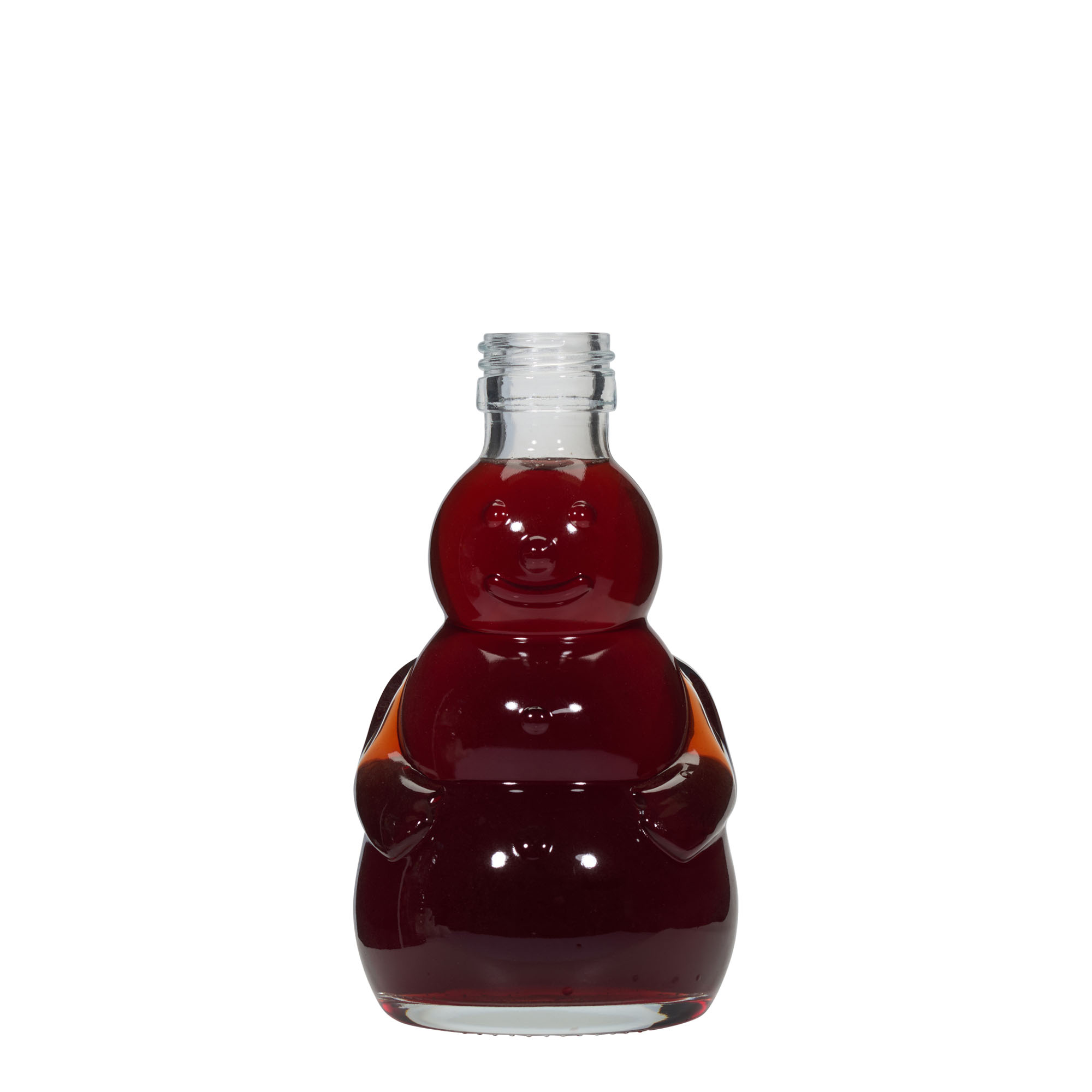 200 ml sklenená fľaša 'Snehuliak', hrdlo: PP 28