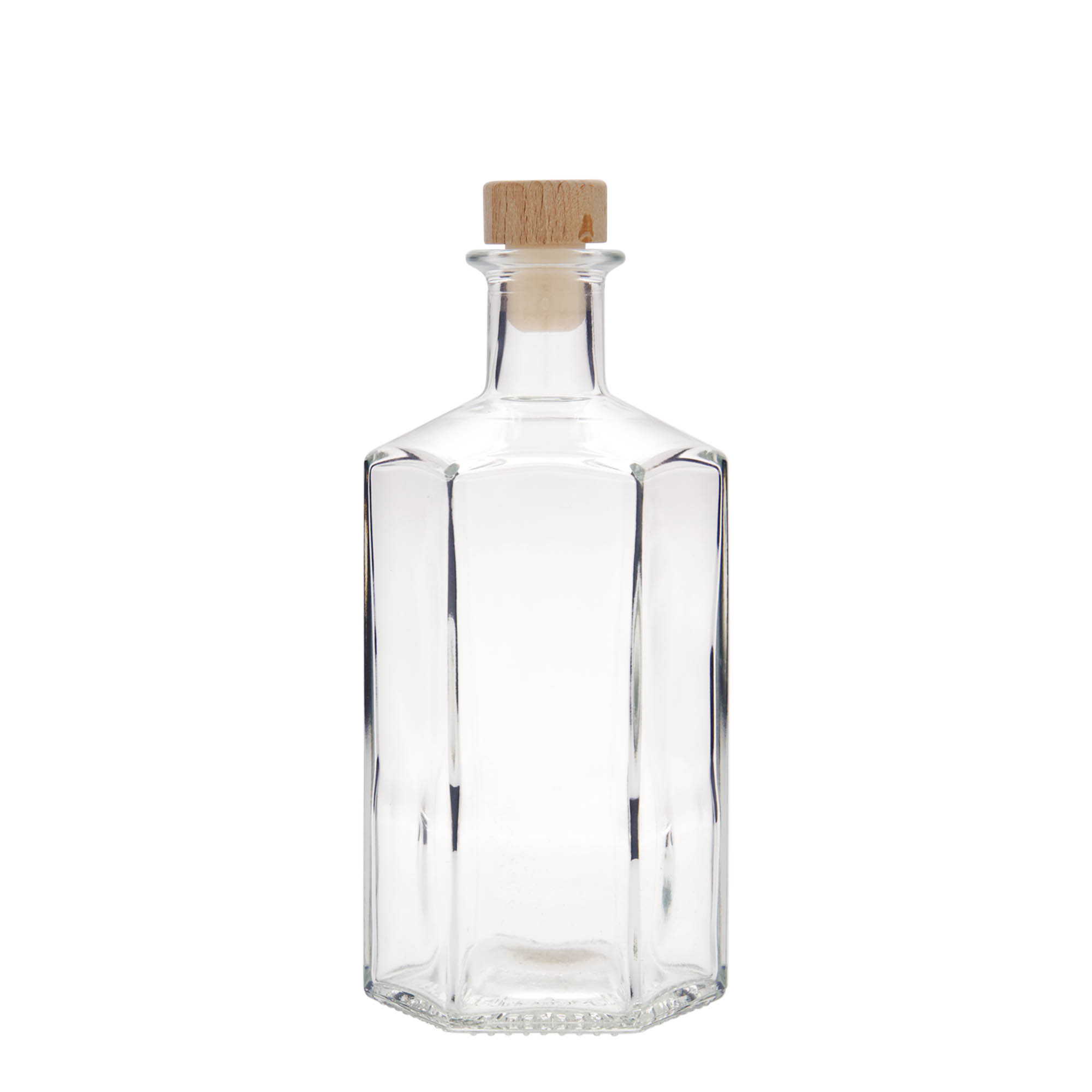 500 ml sklenená fľaša lekárnik 'Jimmy', šesťhranná, hrdlo: korok