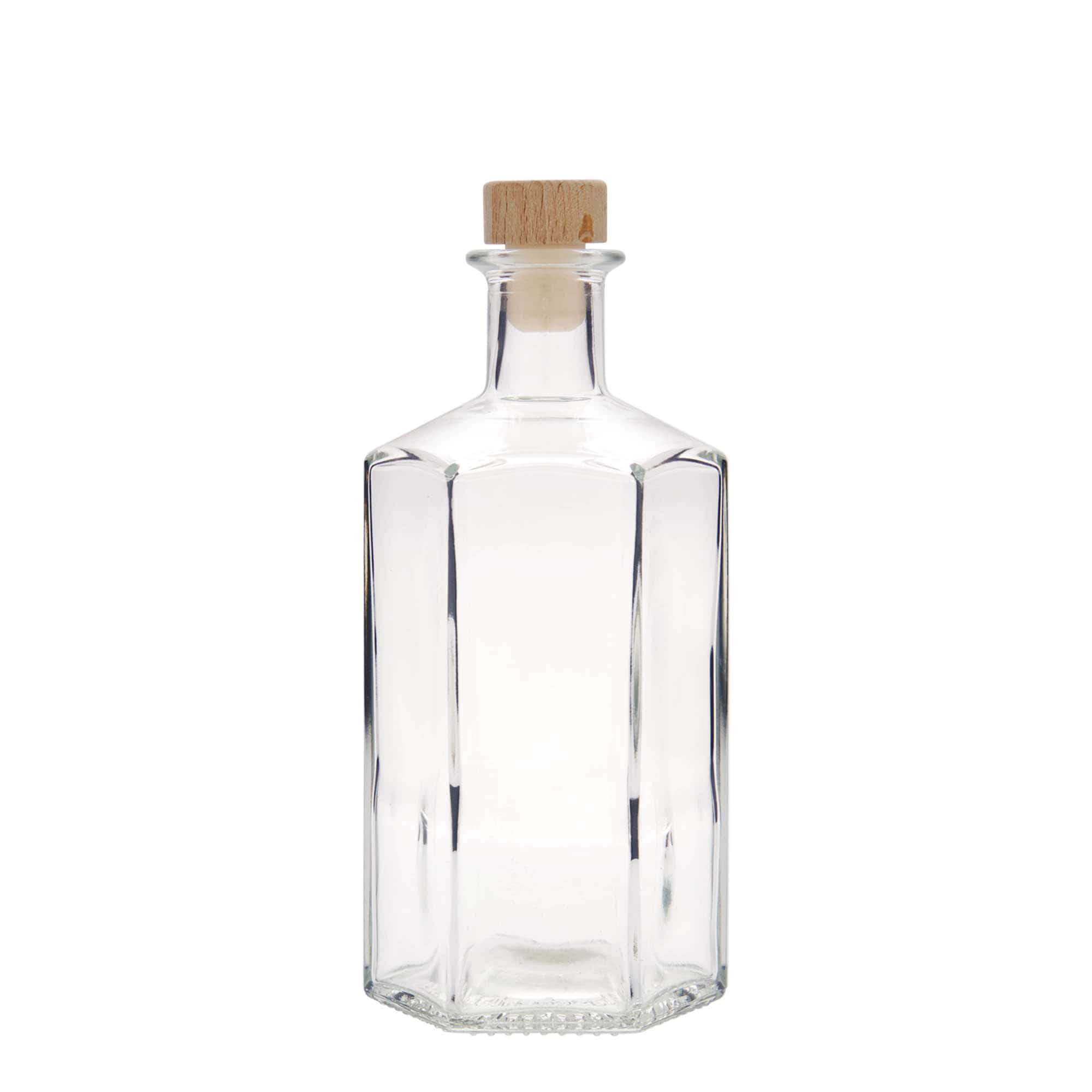 500 ml sklenená fľaša lekárnik 'Jimmy', šesťhranná, hrdlo: korok
