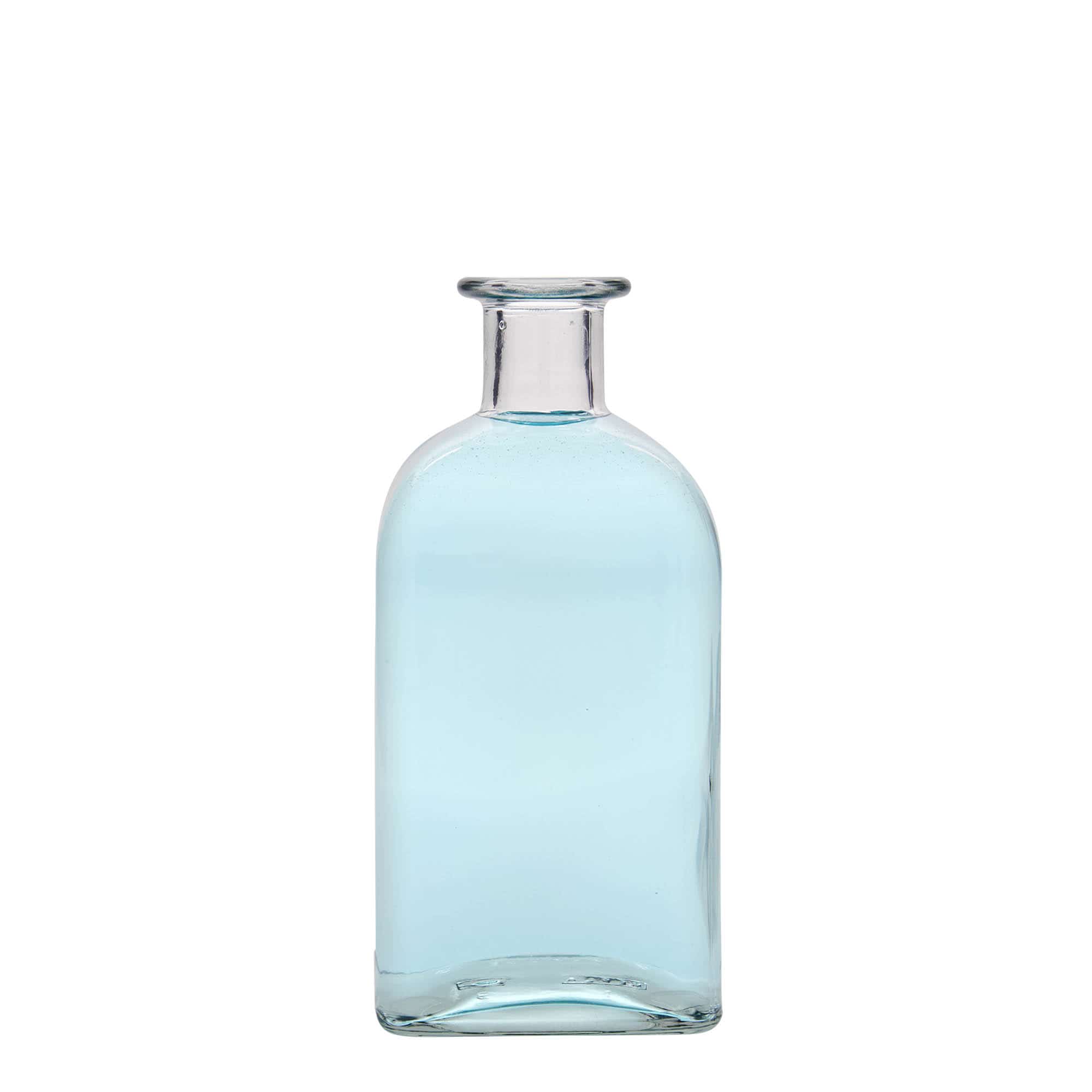 500 ml sklená fľaša lekárnik Carré, štvorcová, hrdlo: korok