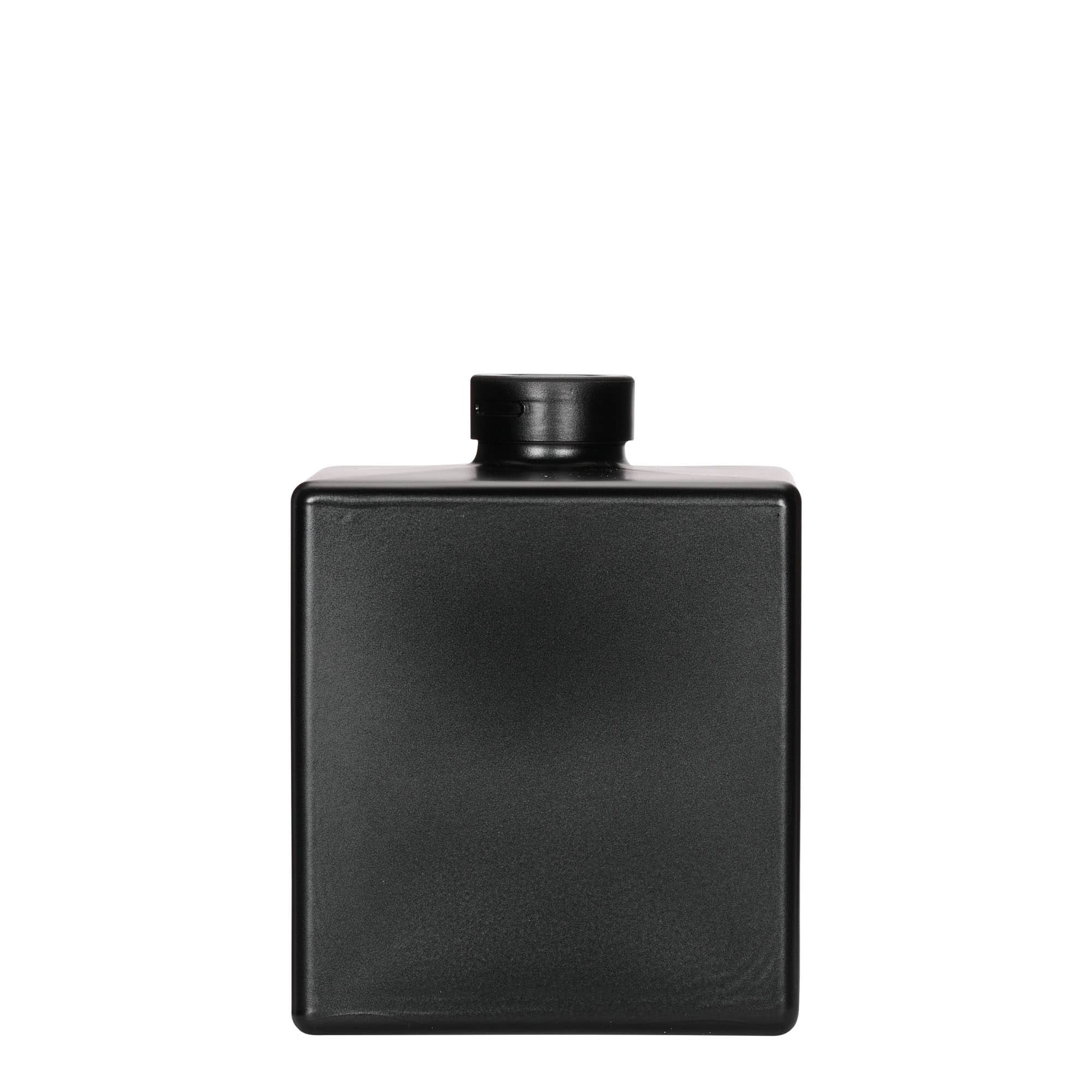 500 ml sklená fľaša „Cube“, štvorcová, čierna farba, hrdlo: korok 500 ml sklená fľaša „Cube“, štvorcová, čierna farba, hrdlo: korok