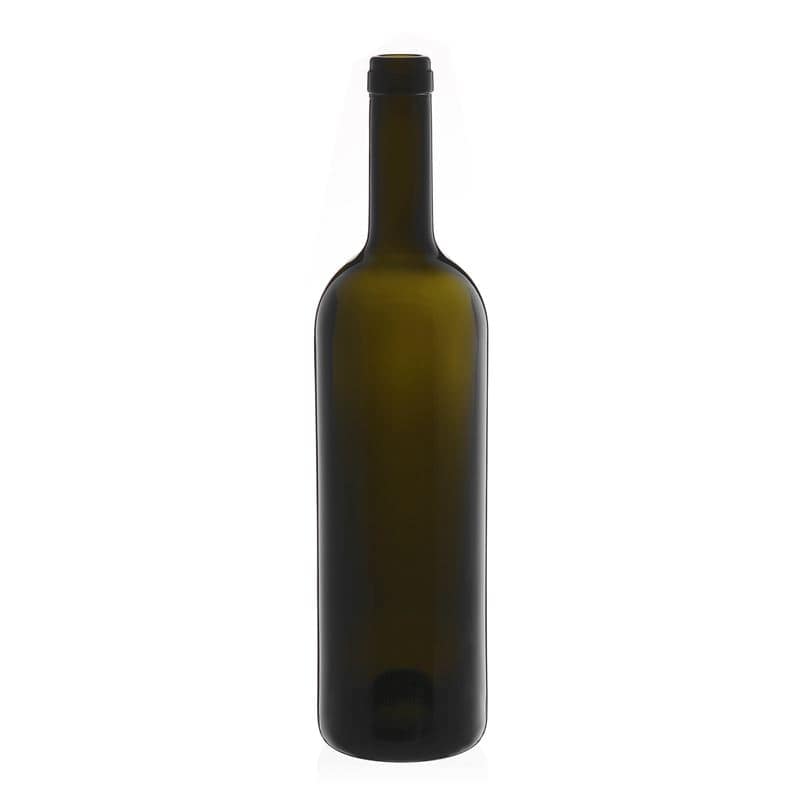 750 ml vínová fľaša „Golia“, antická zelená farba, hrdlo: korok