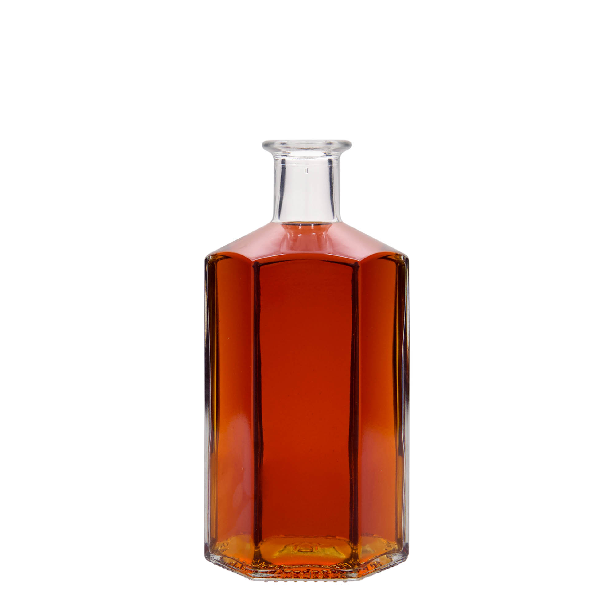 500 ml sklenená fľaša lekárnik 'Jimmy', šesťhranná, hrdlo: korok 500 ml sklenená fľaša lekárnik 'Jimmy', šesťhranná, hrdlo: korok