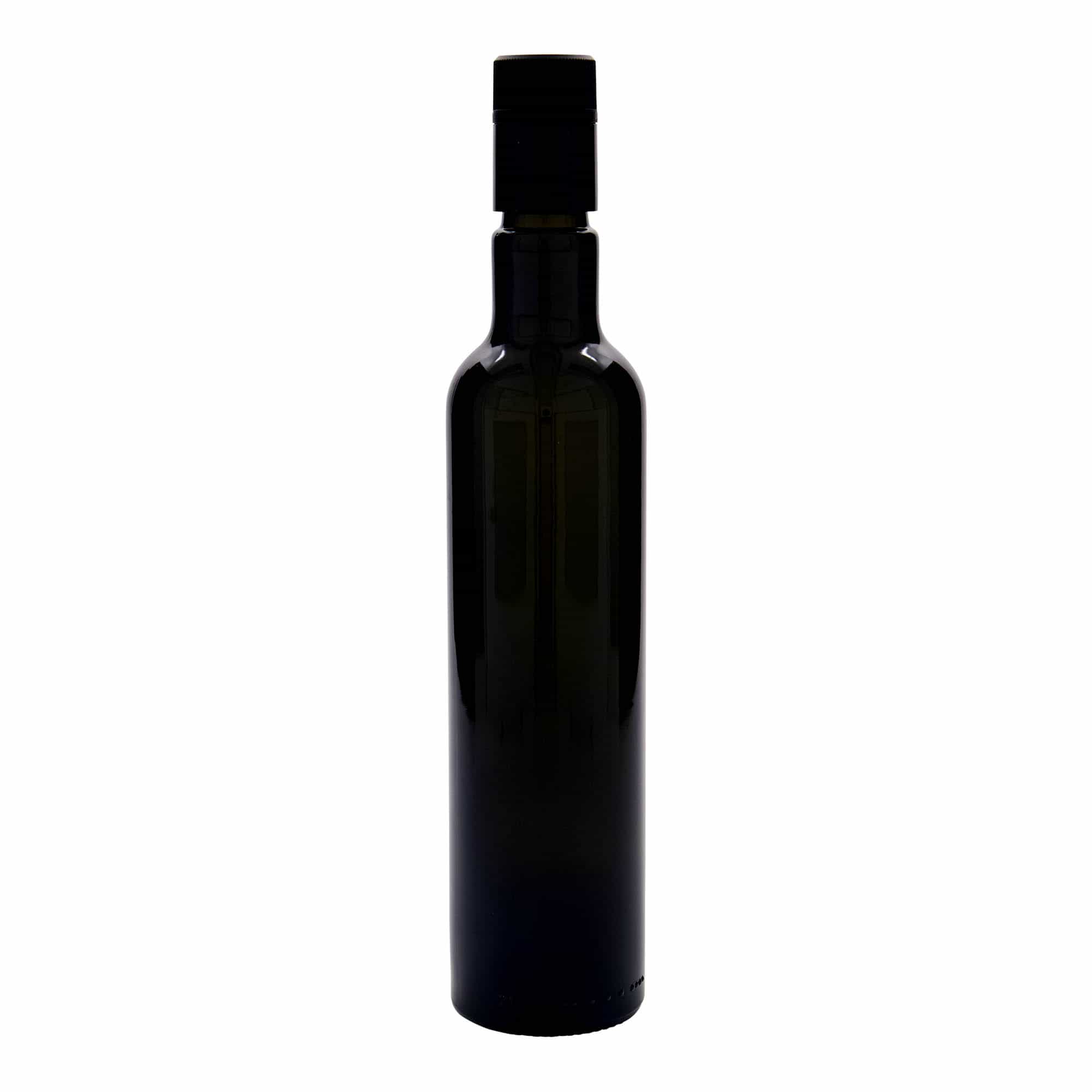 500 ml fľaša na ocot/olej „Willy New“, sklená, antická zelená farba, hrdlo: DOP