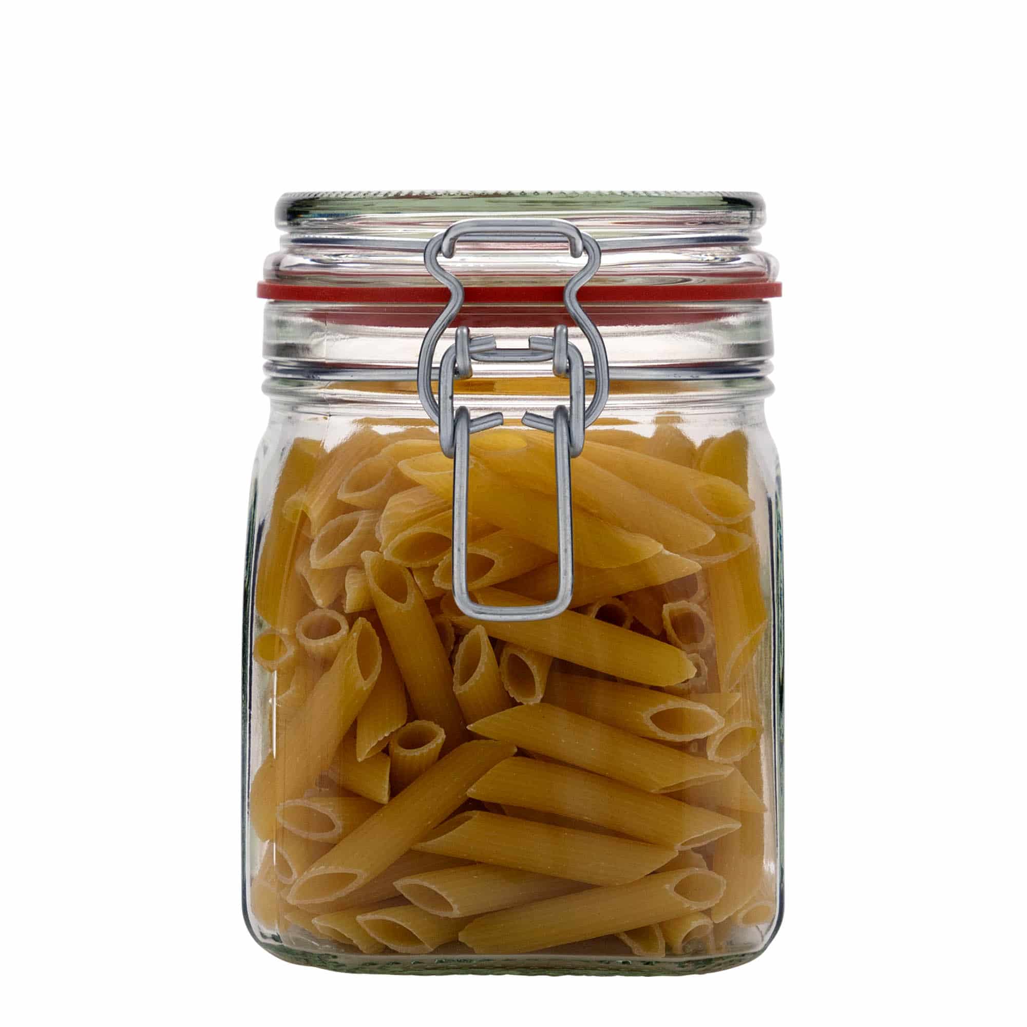 900 ml pohár so strmeňovým uzáverom, štvorcový, hrdlo: strmeňový uzáver