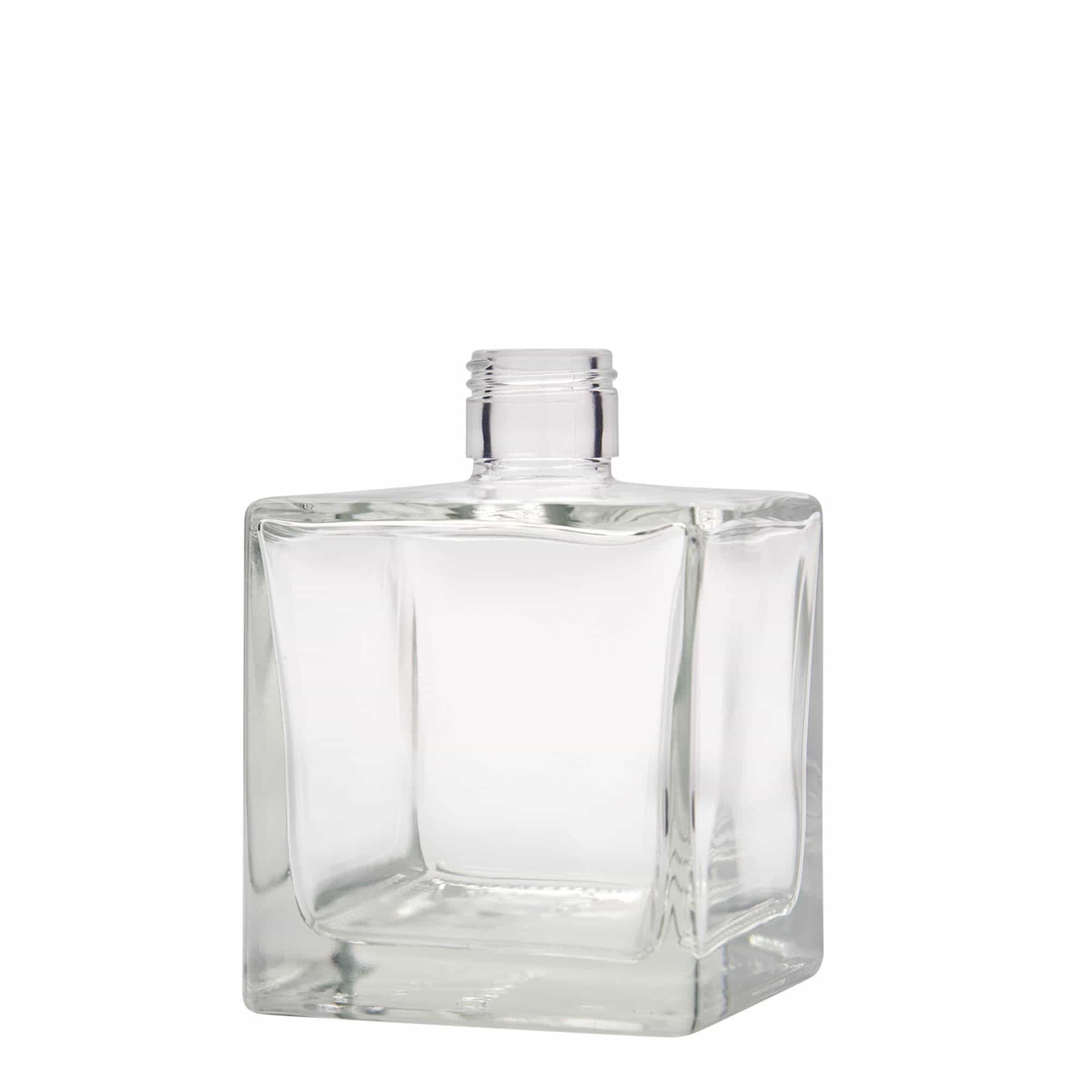 500 ml sklená fľaša „Cube“, štvorcová, hrdlo: PP 28
